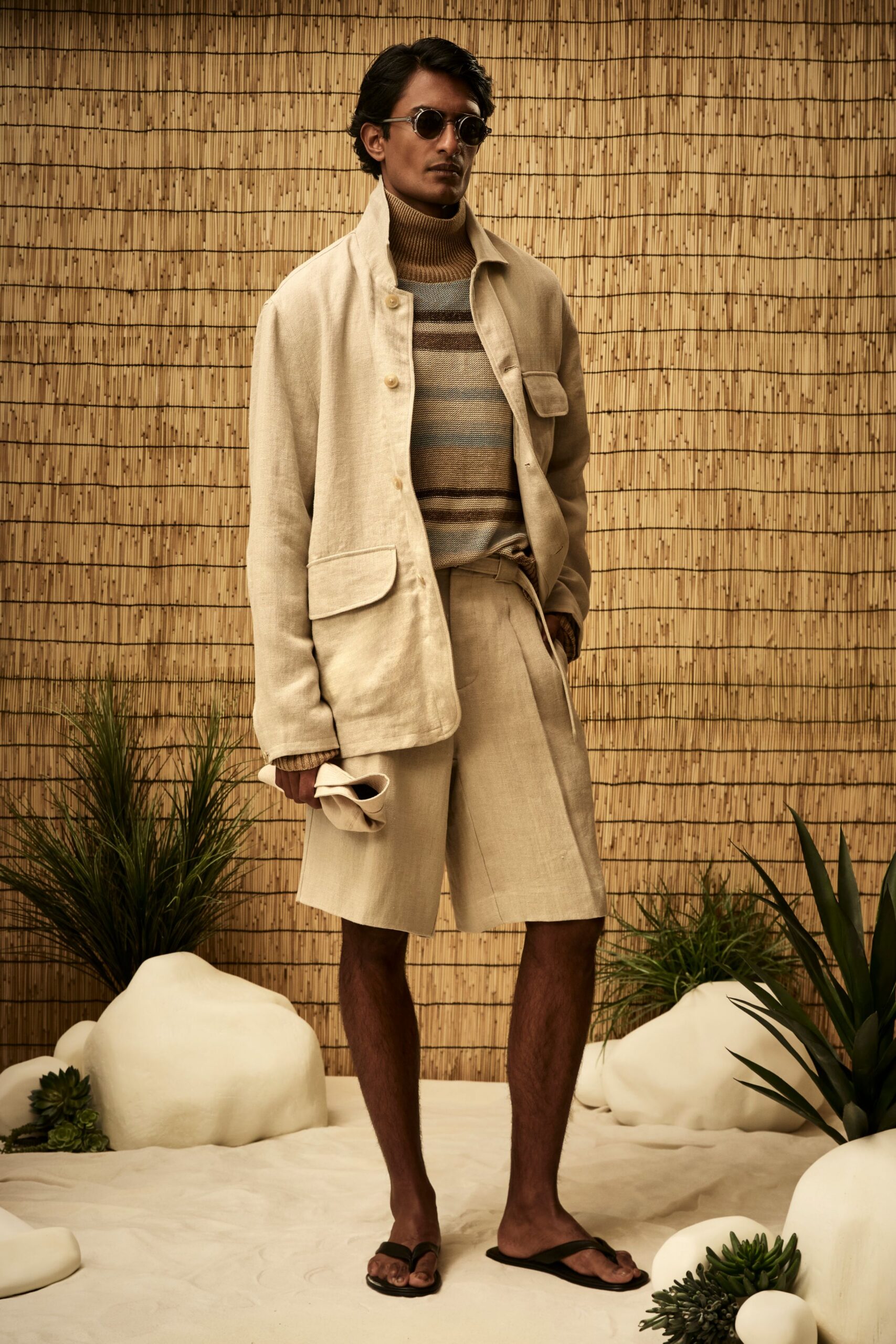 beige linen overshirt jacket