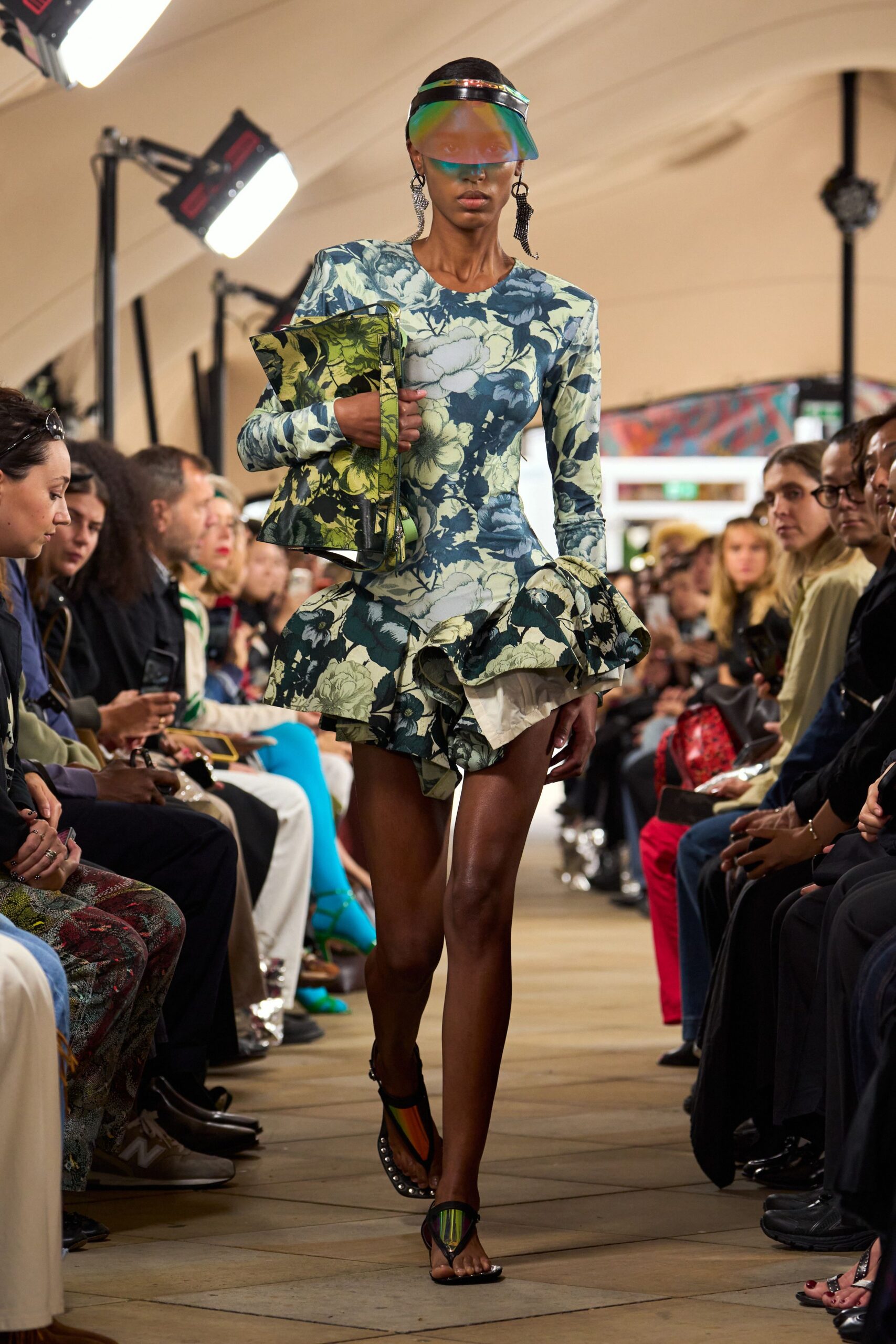 floral peplum mini dress