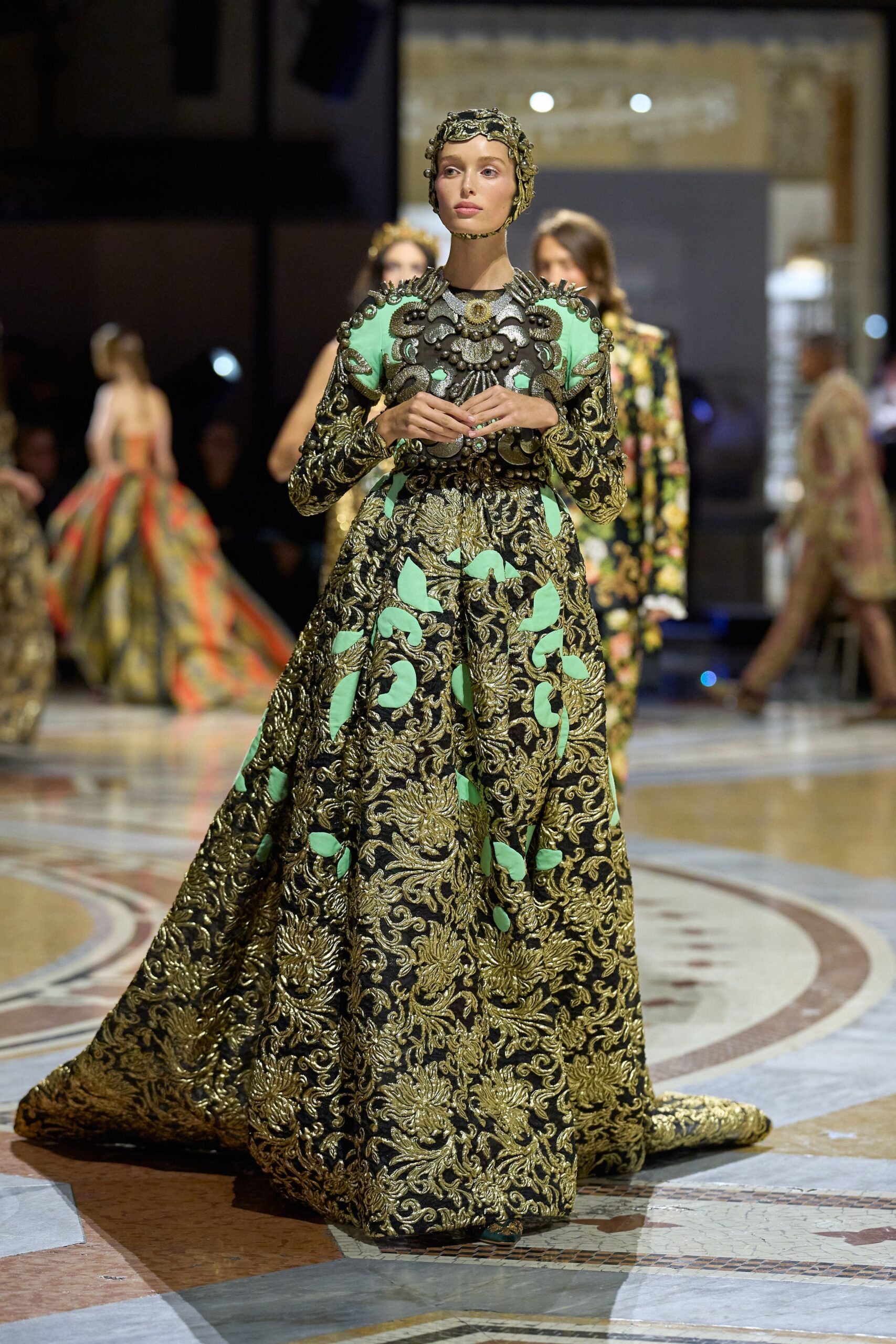 baroque embroidered ball gown