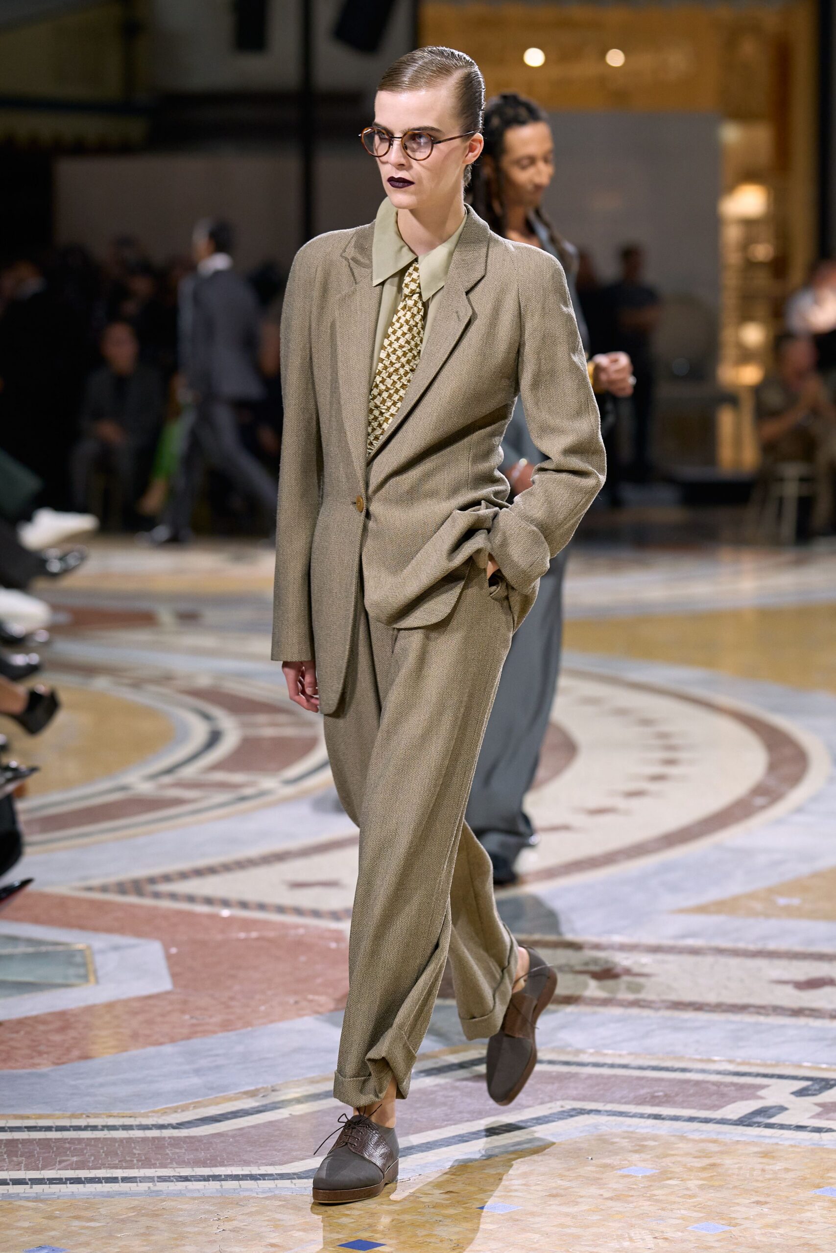 oversized beige wool blazer