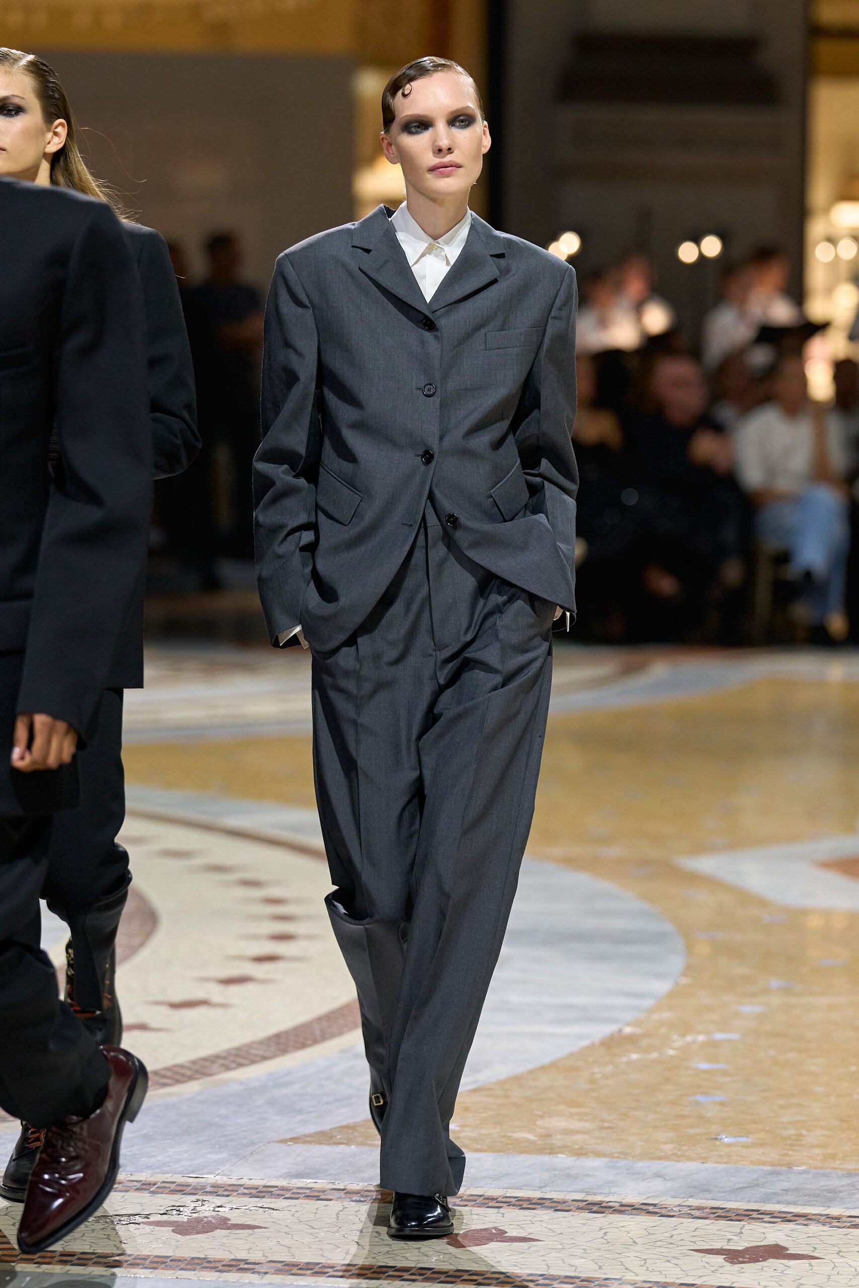 gray tailored blazer