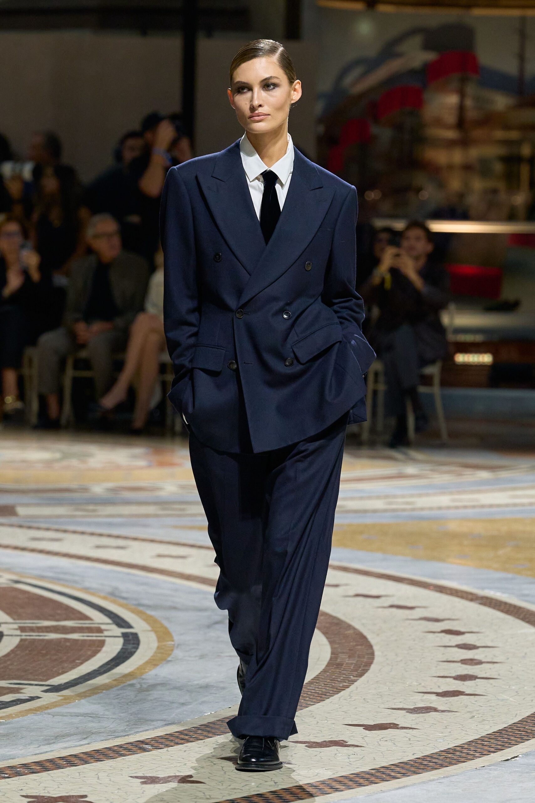 navy double-breasted tuxedo blazer