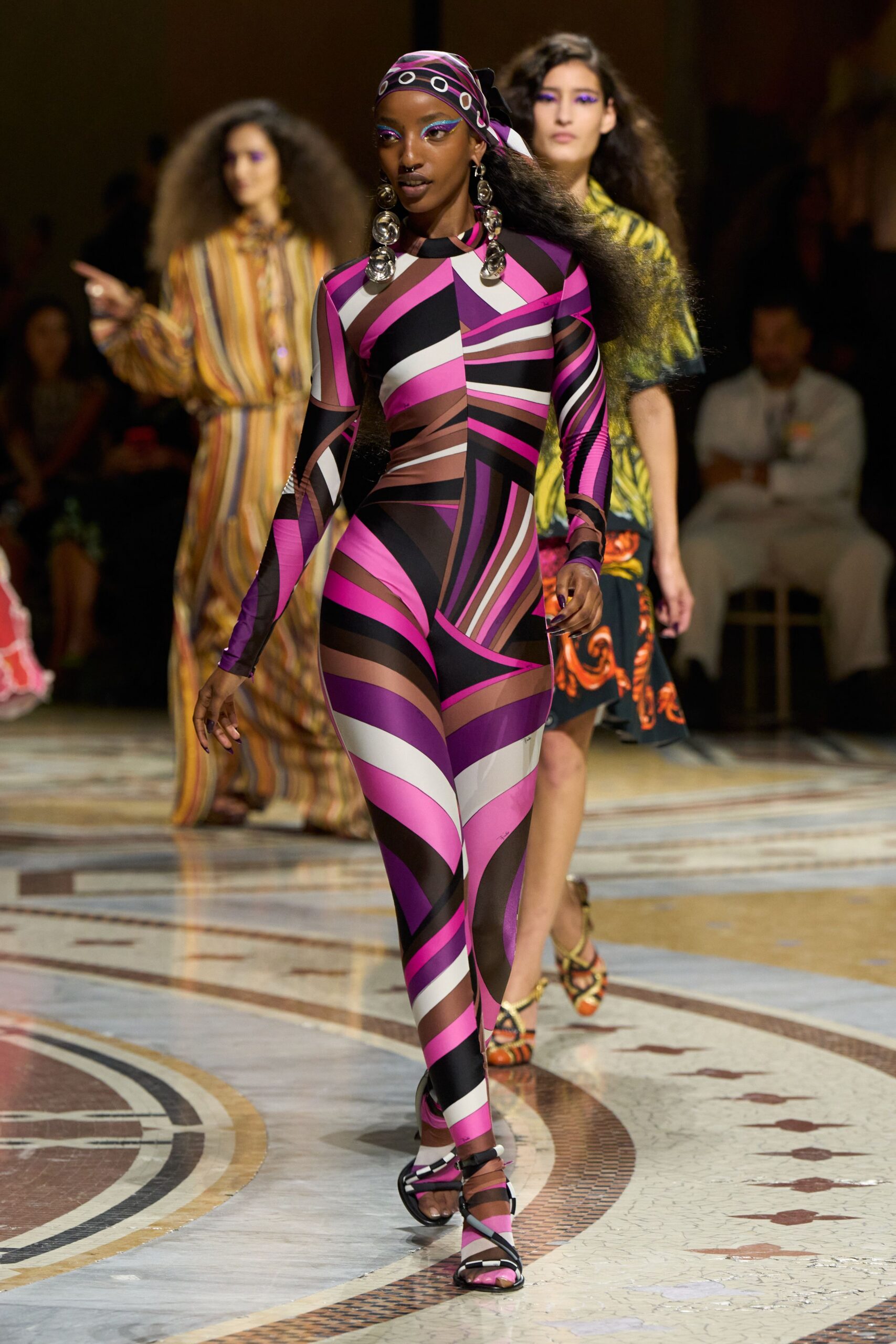 printed swirl catsuit
