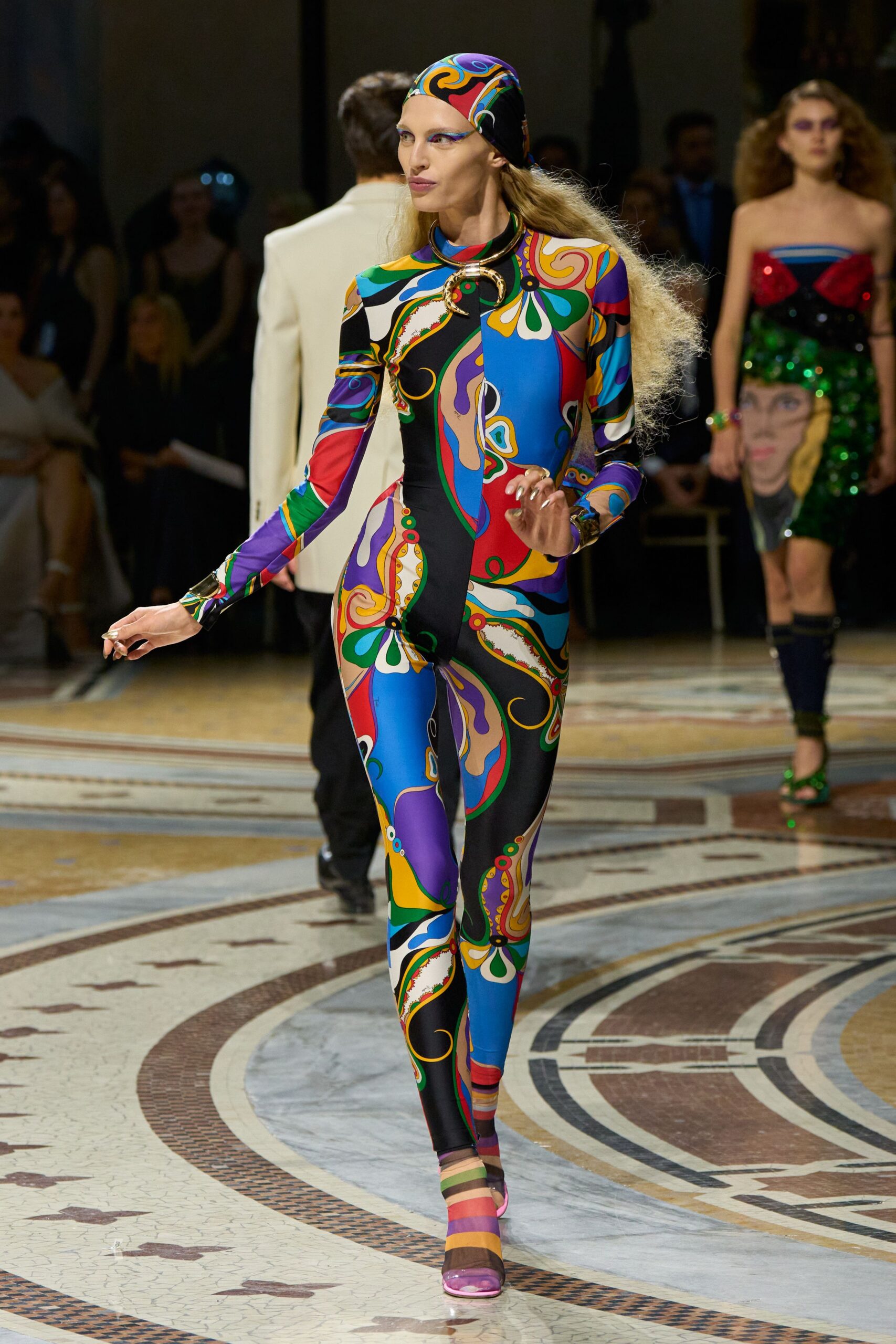 psychedelic printed catsuit