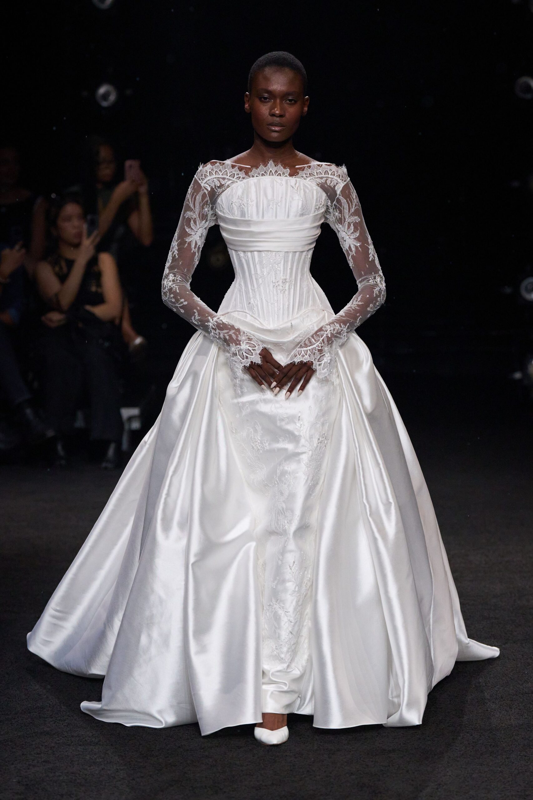 corseted lace bridal ball gown