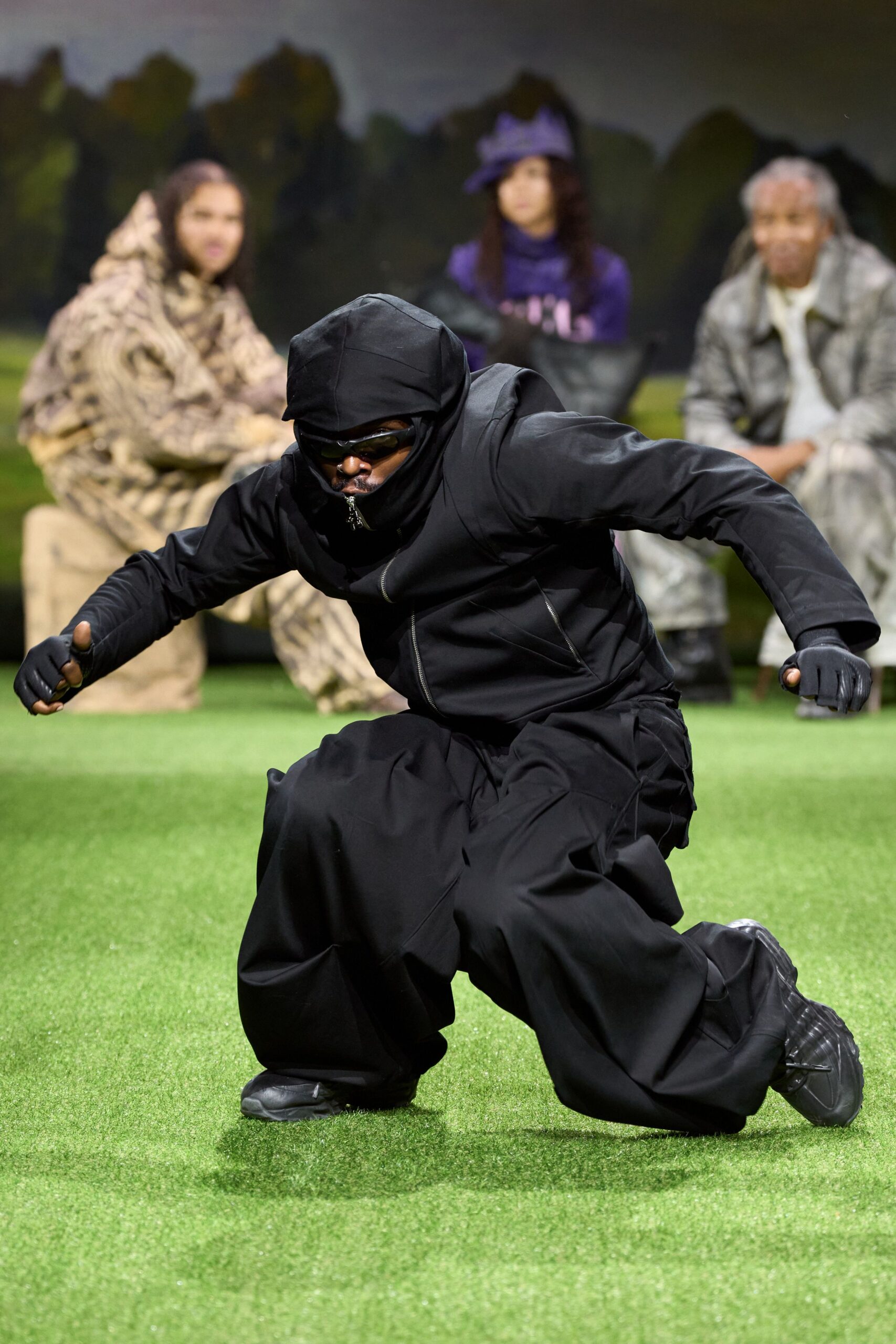 black technical hooded shell jacket