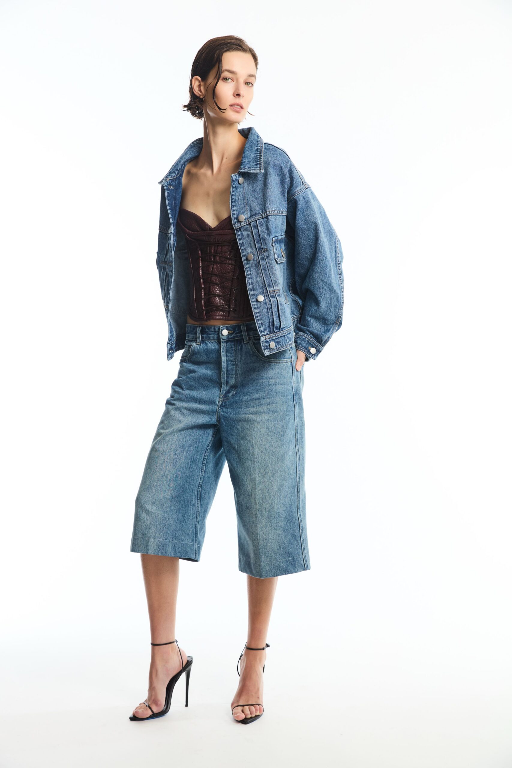 cropped denim trucker jacket