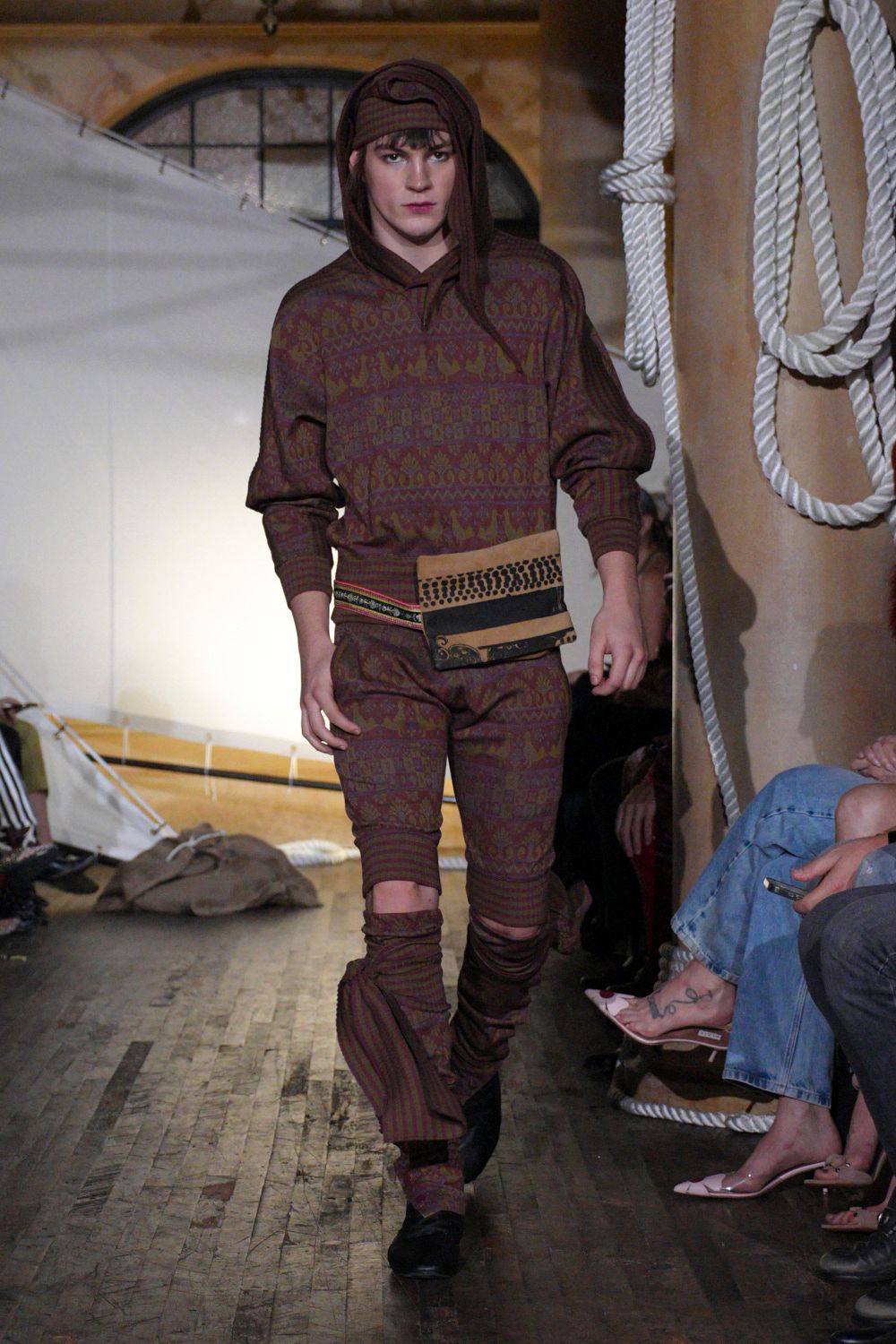 fair isle knit hoodie