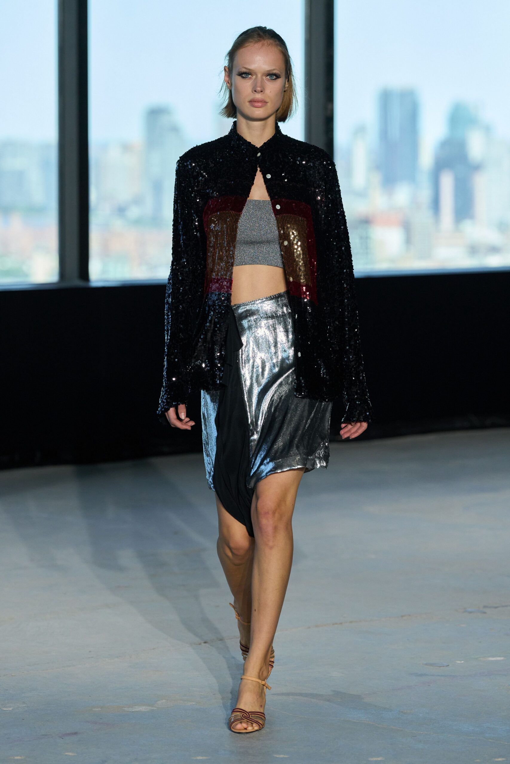 black sequin cropped jacket