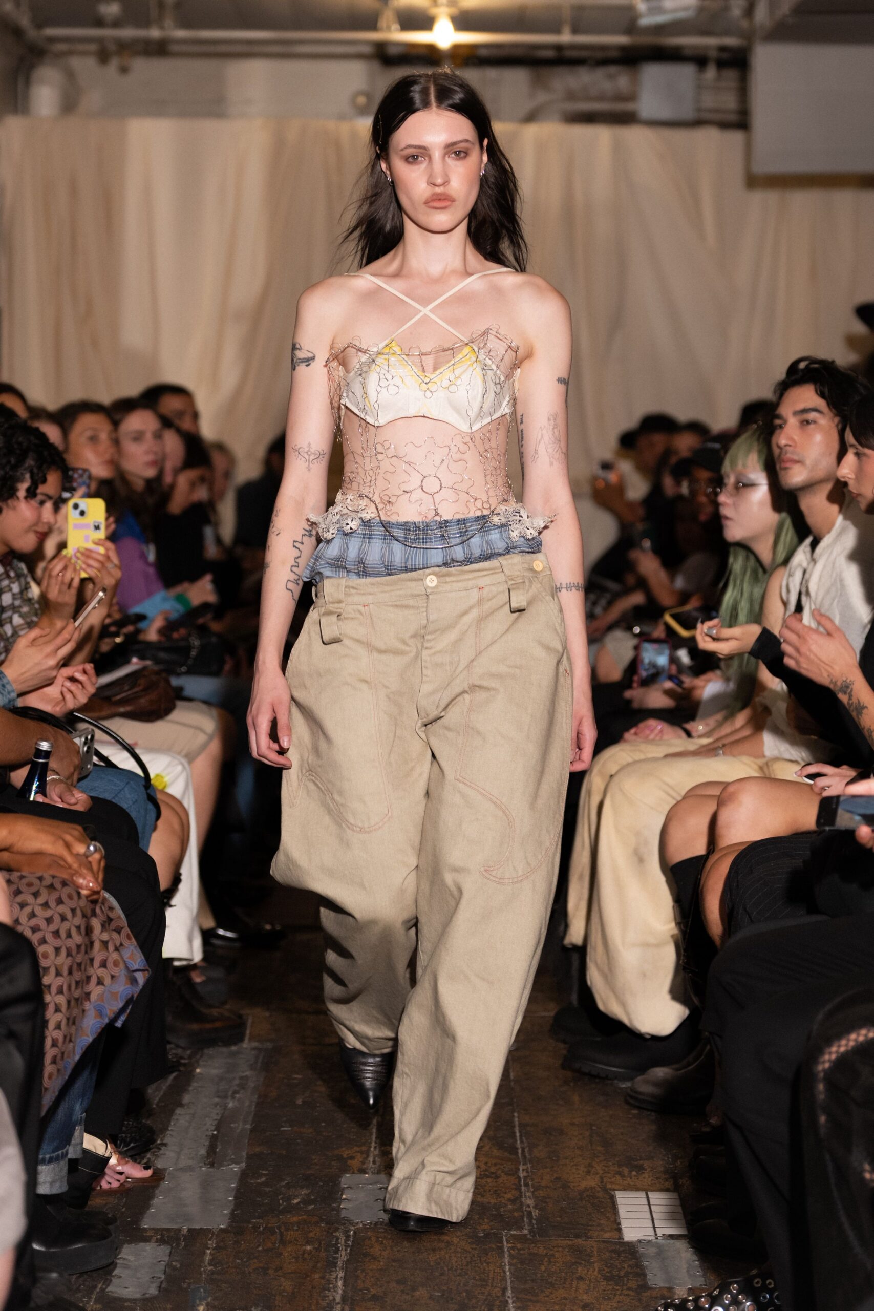 beige unknown relaxed wide-leg pockets pants
