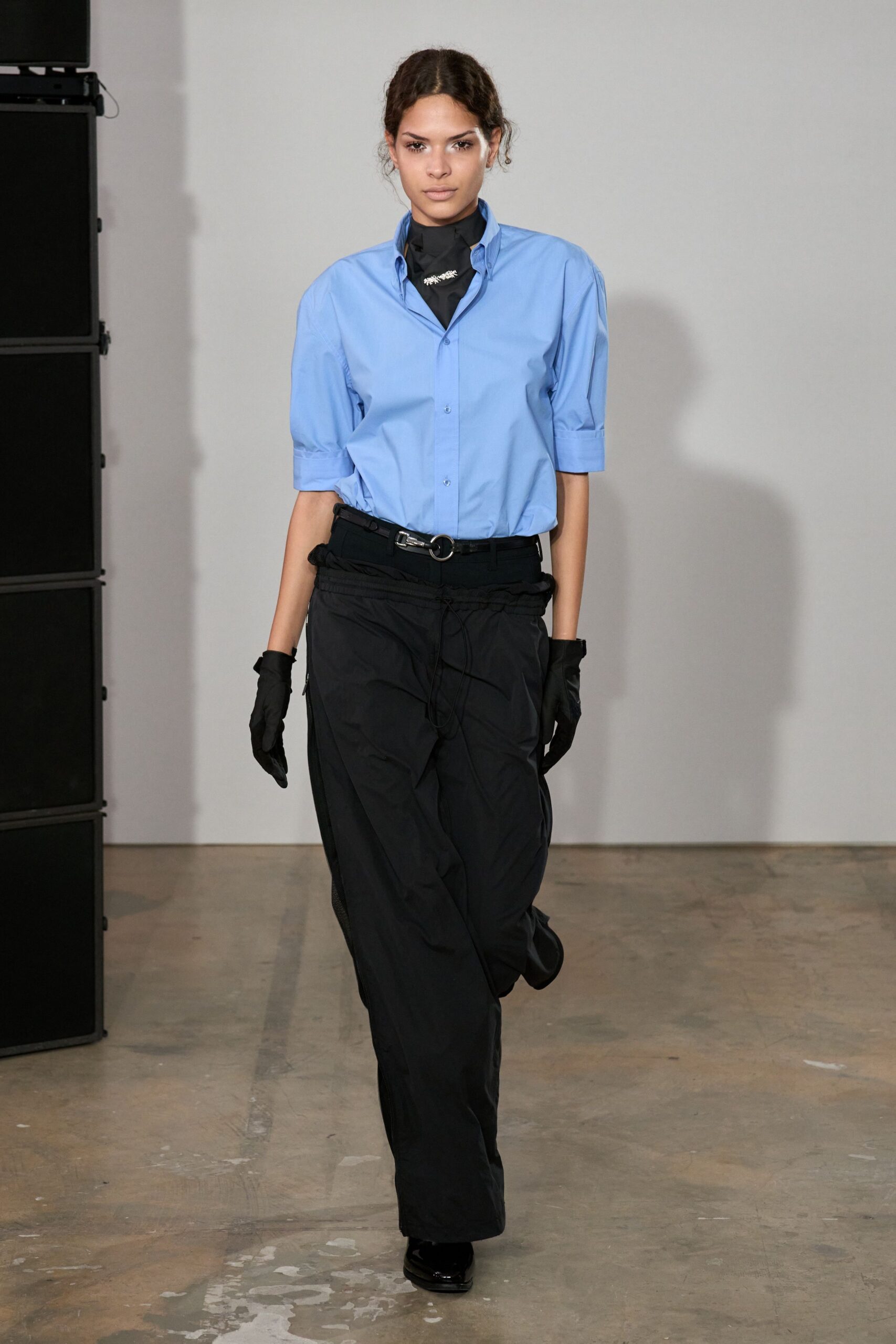 black leather buckled belt