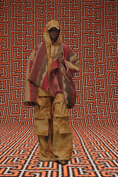 brown relaxed cape and pants