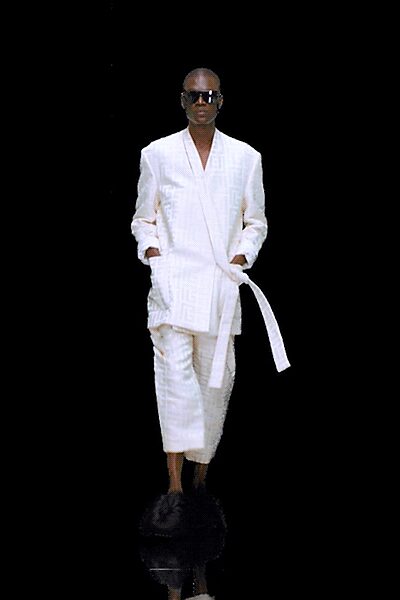 white relaxed jacket and pants