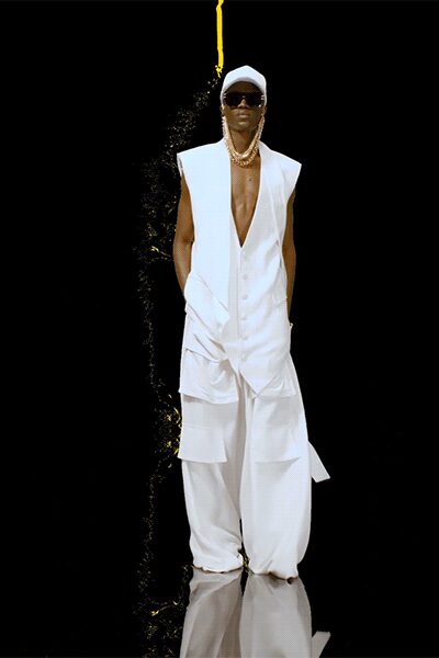 white relaxed jumpsuit with accessories