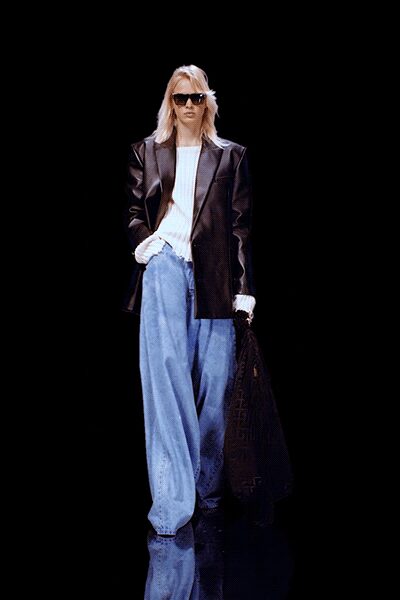 blue denim relaxed wide-leg pants