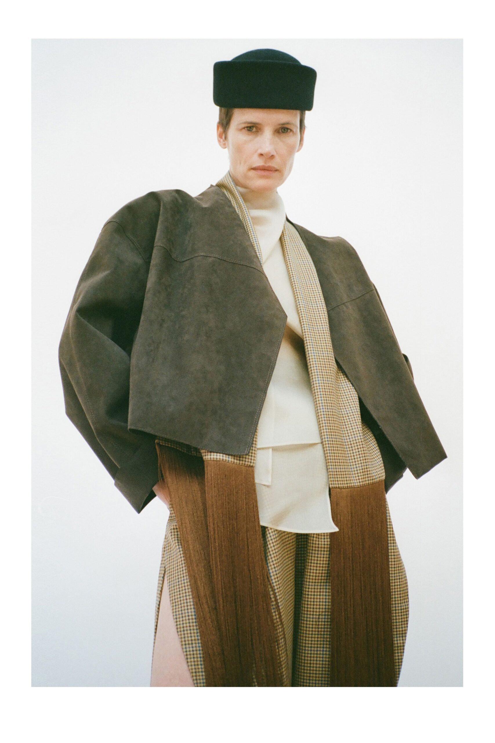 oversized cropped suede jacket
