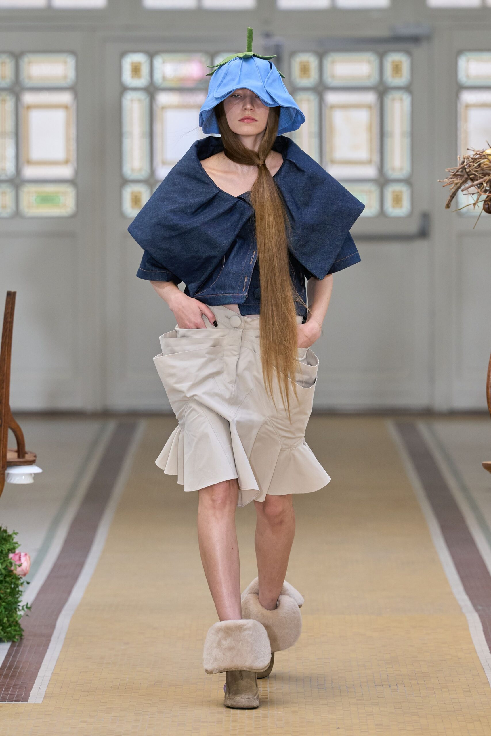 blue denim cape jacket