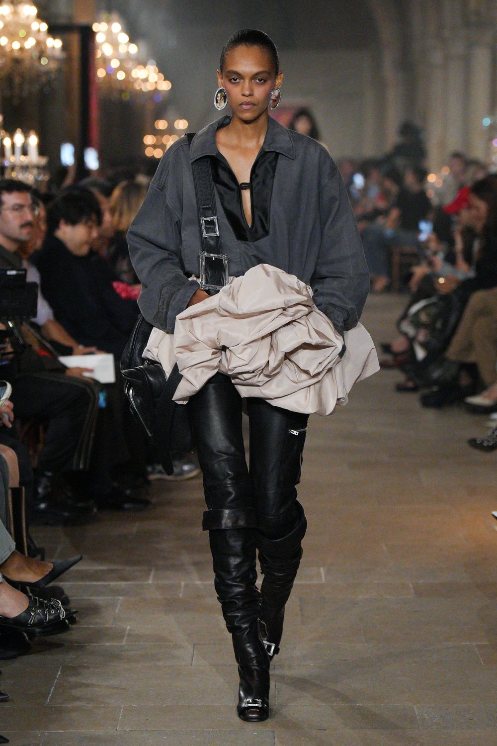 open-toe thigh-high leather boots