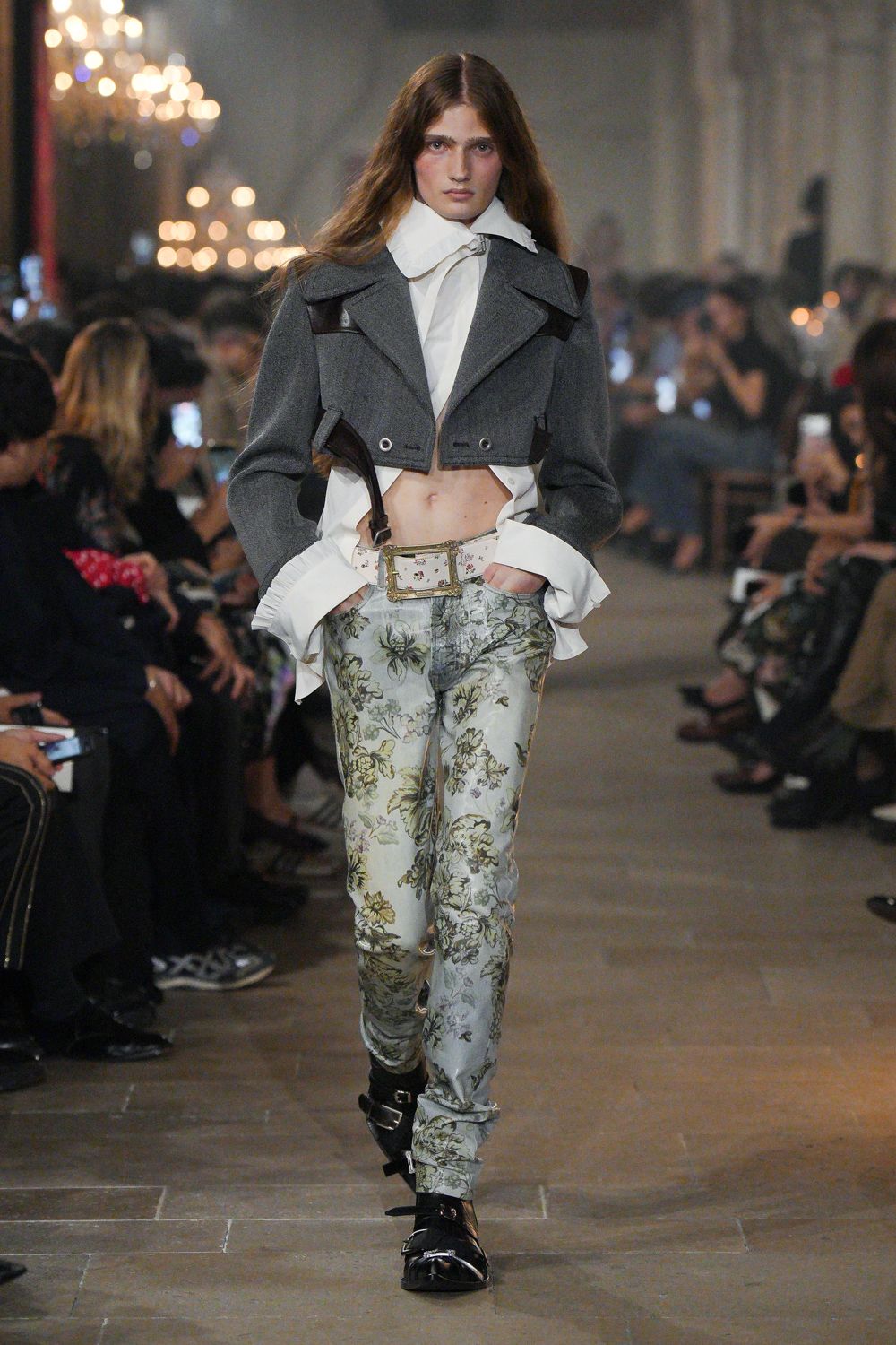 cropped gray bolero jacket