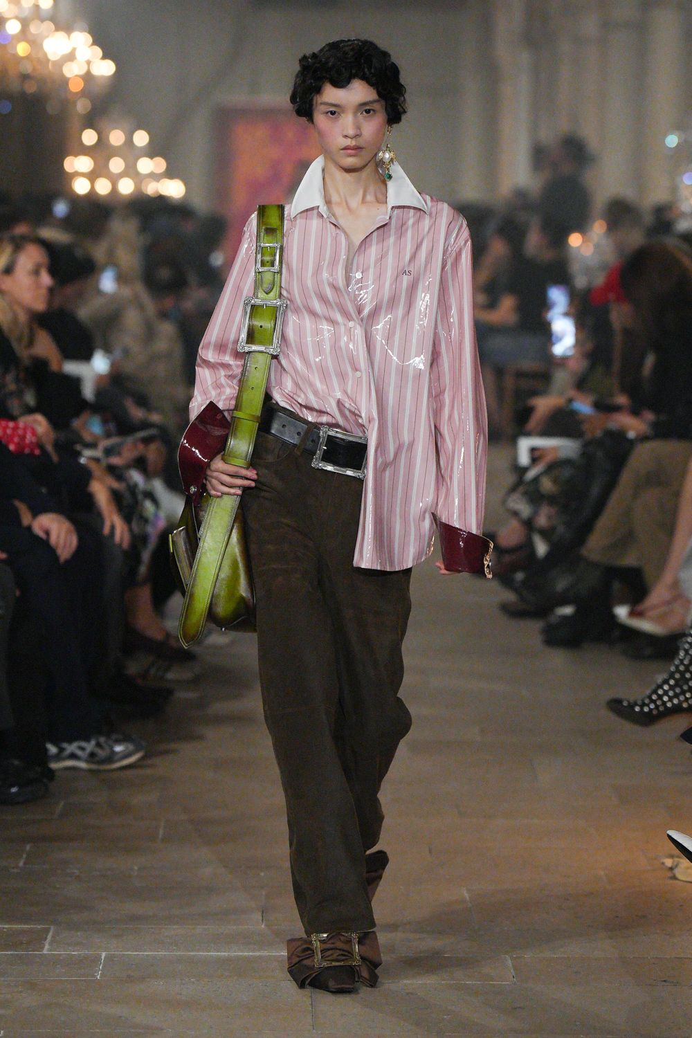 pink striped oversized dress shirt