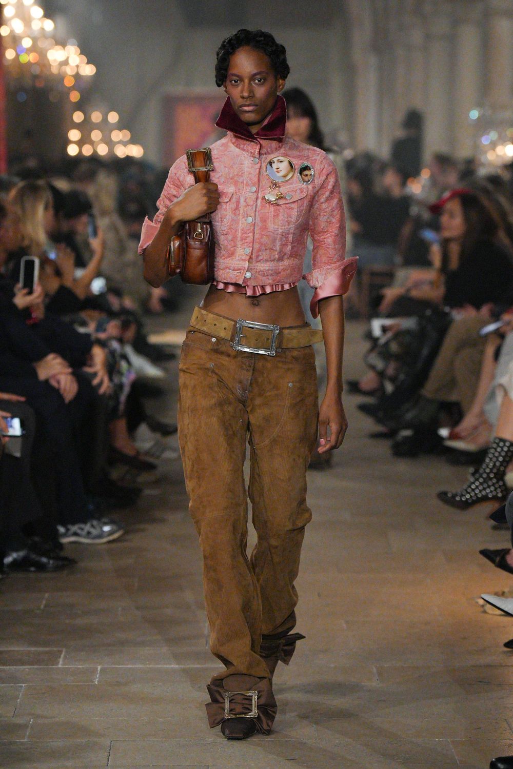 portrait-print cropped jacket