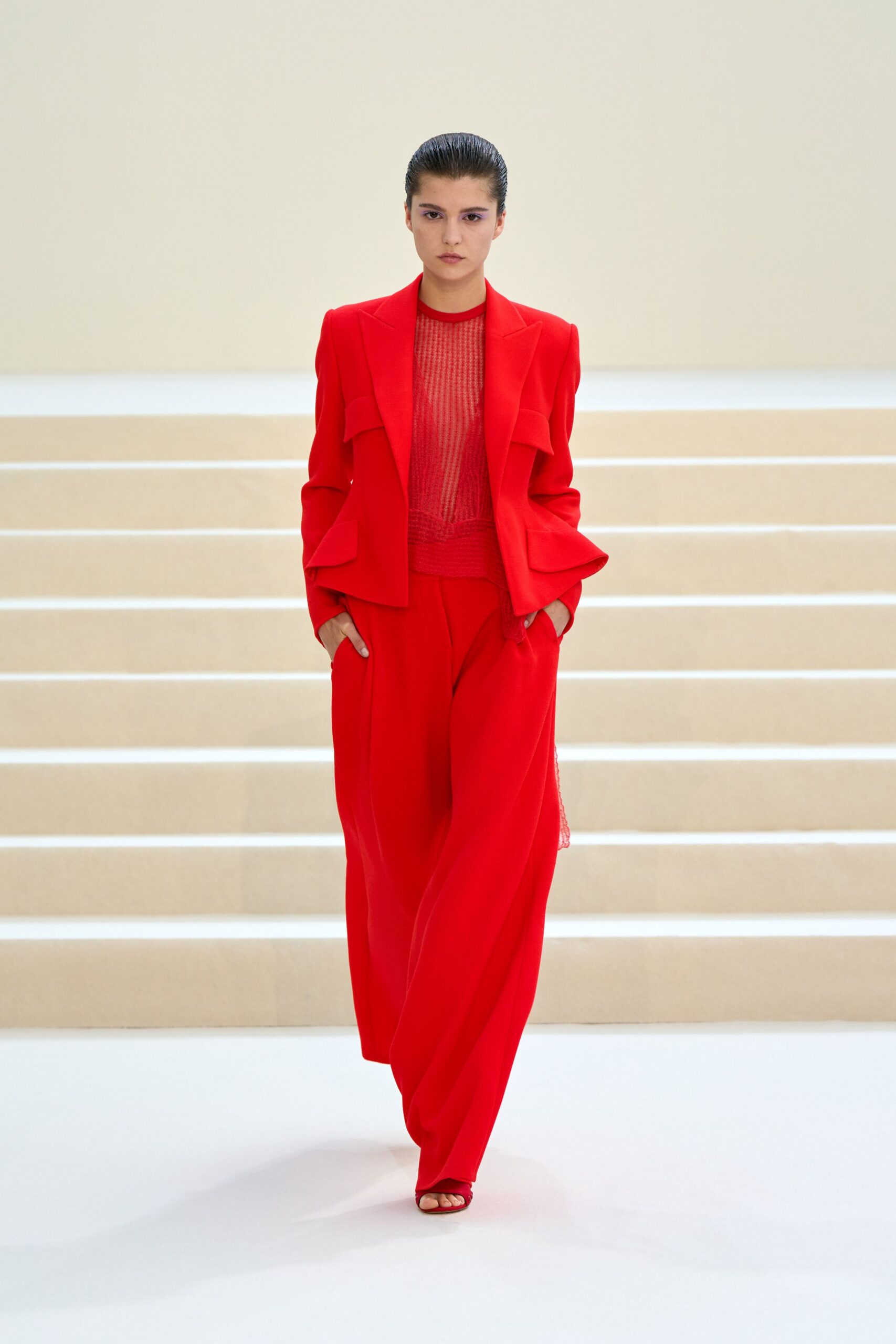 red peplum jacket