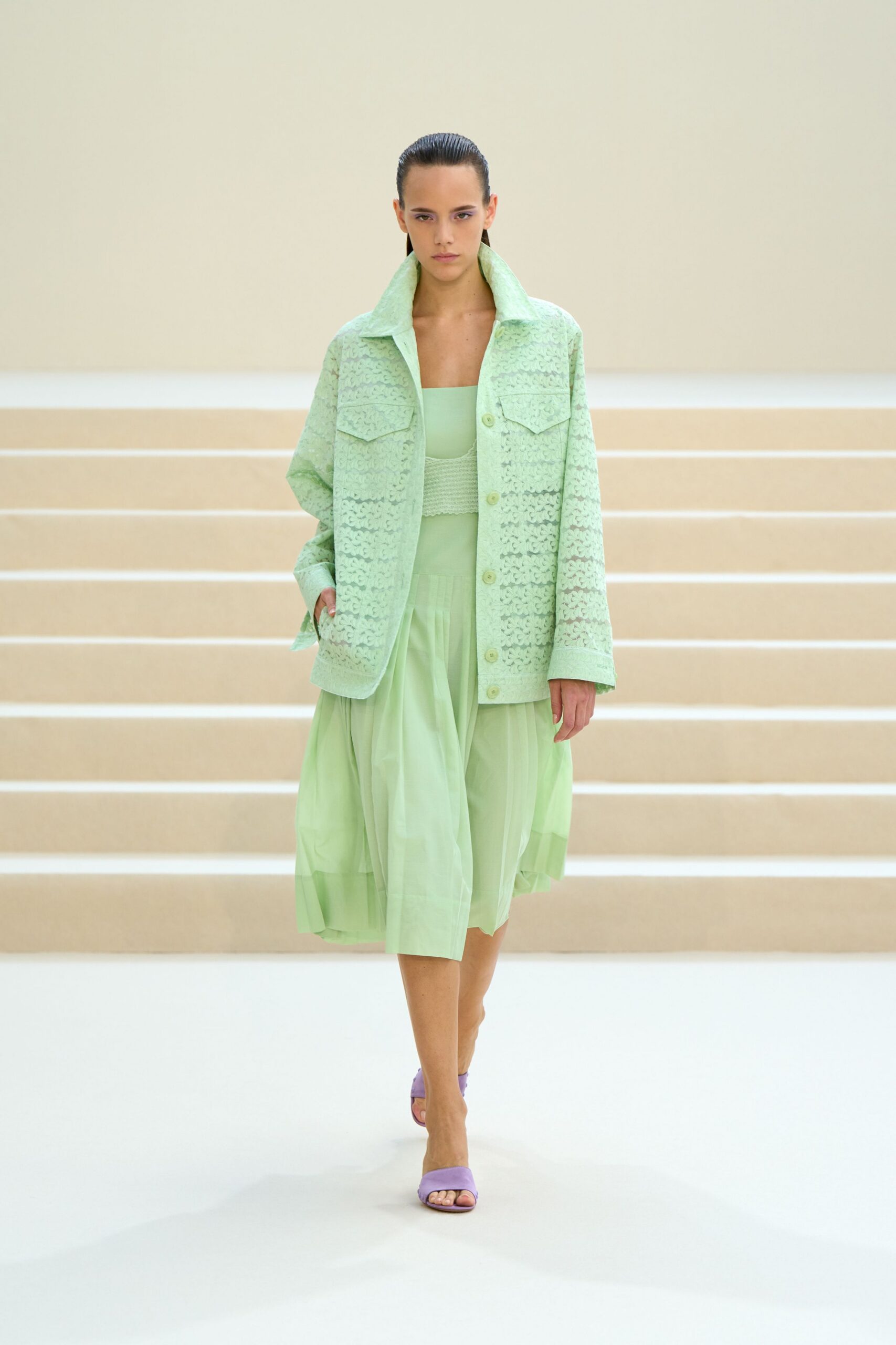 mint lace shirt jacket