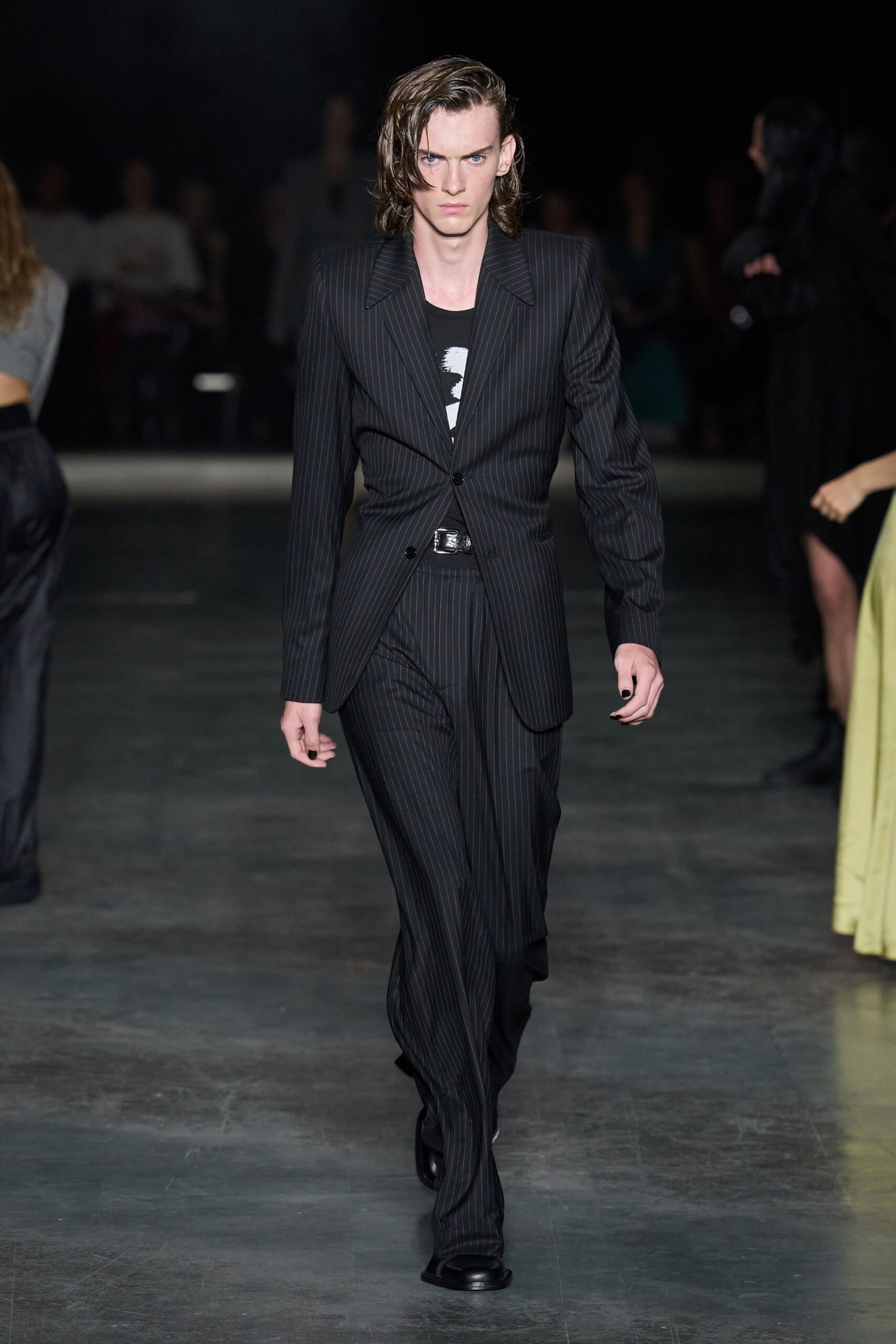 black pinstripe tailored blazer