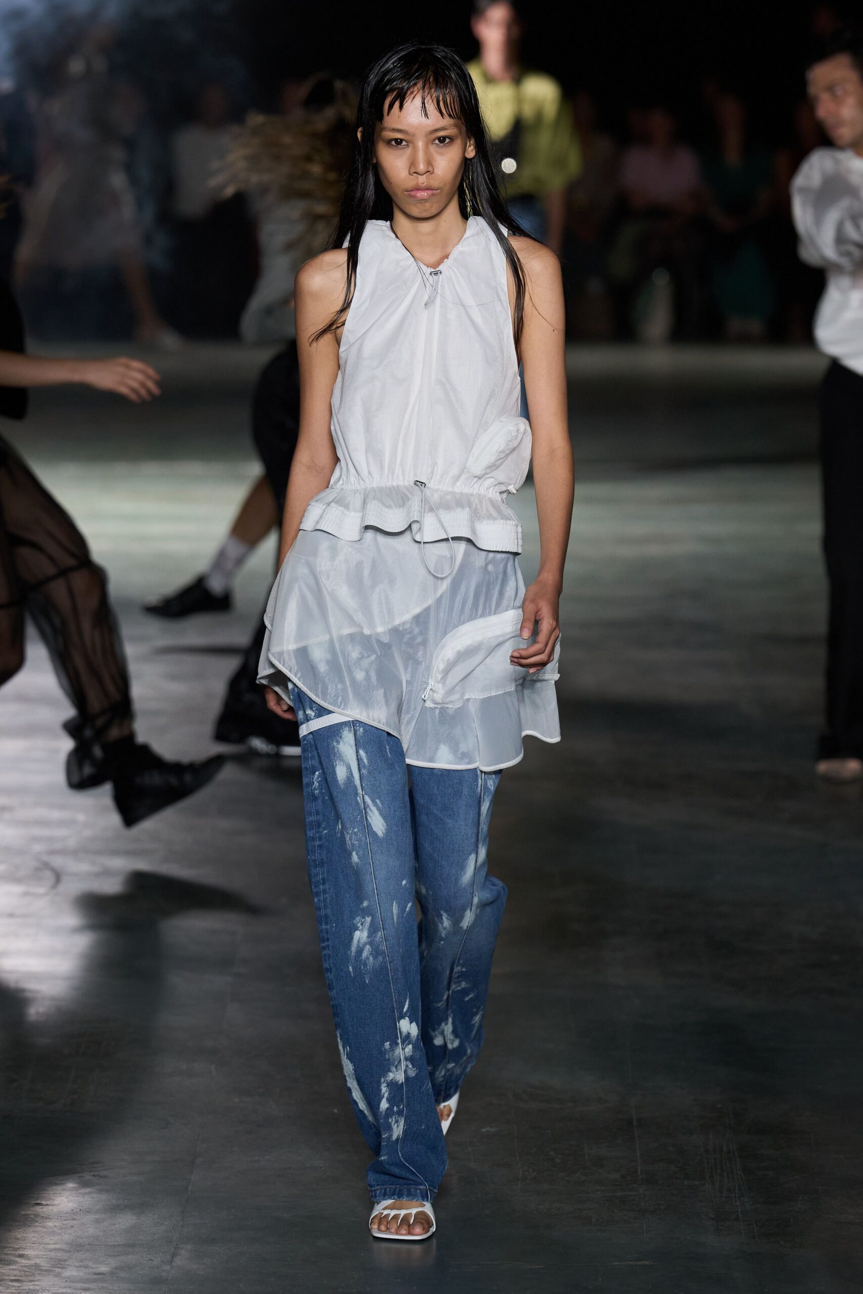 sheer tiered peplum top