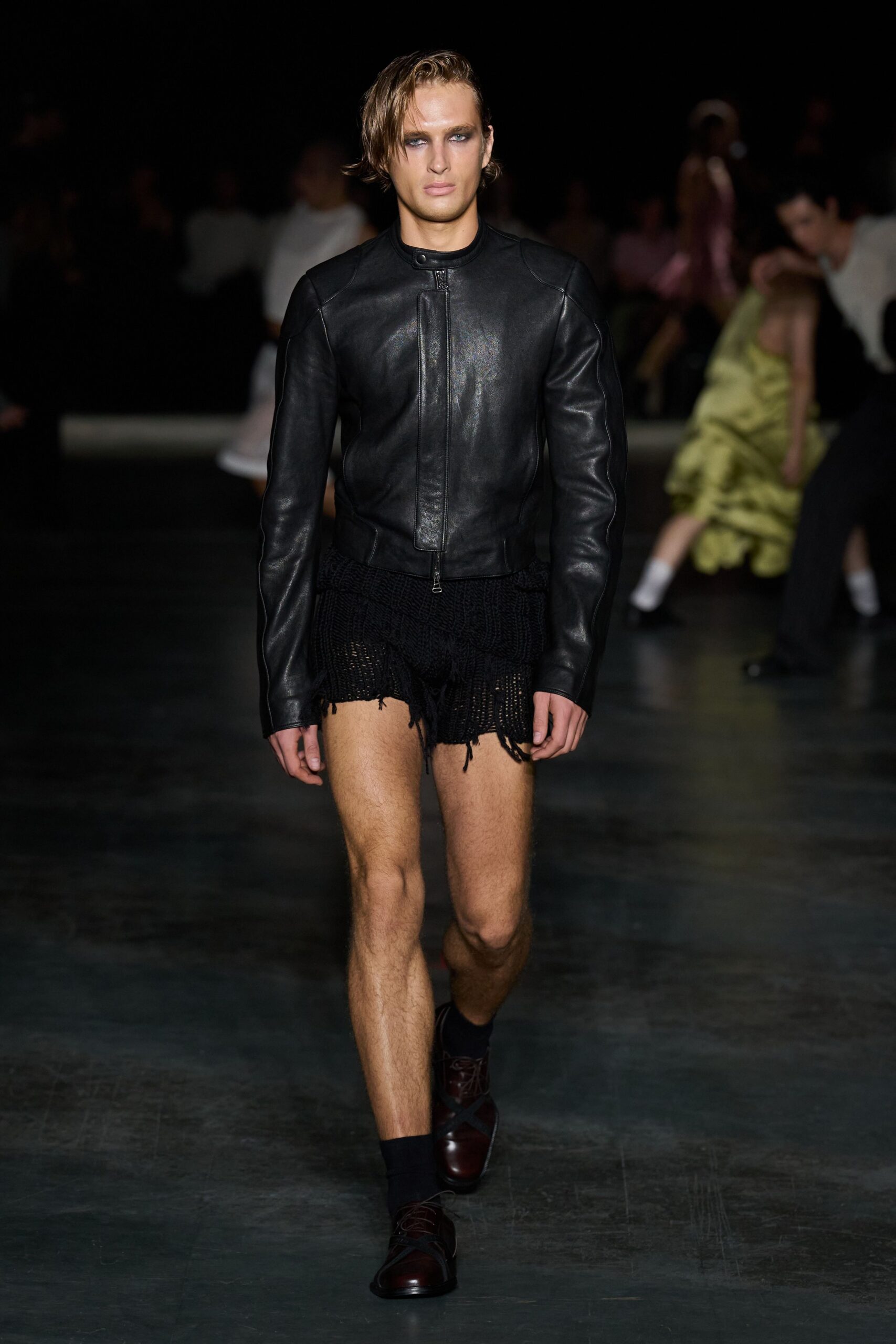 black leather moto jacket