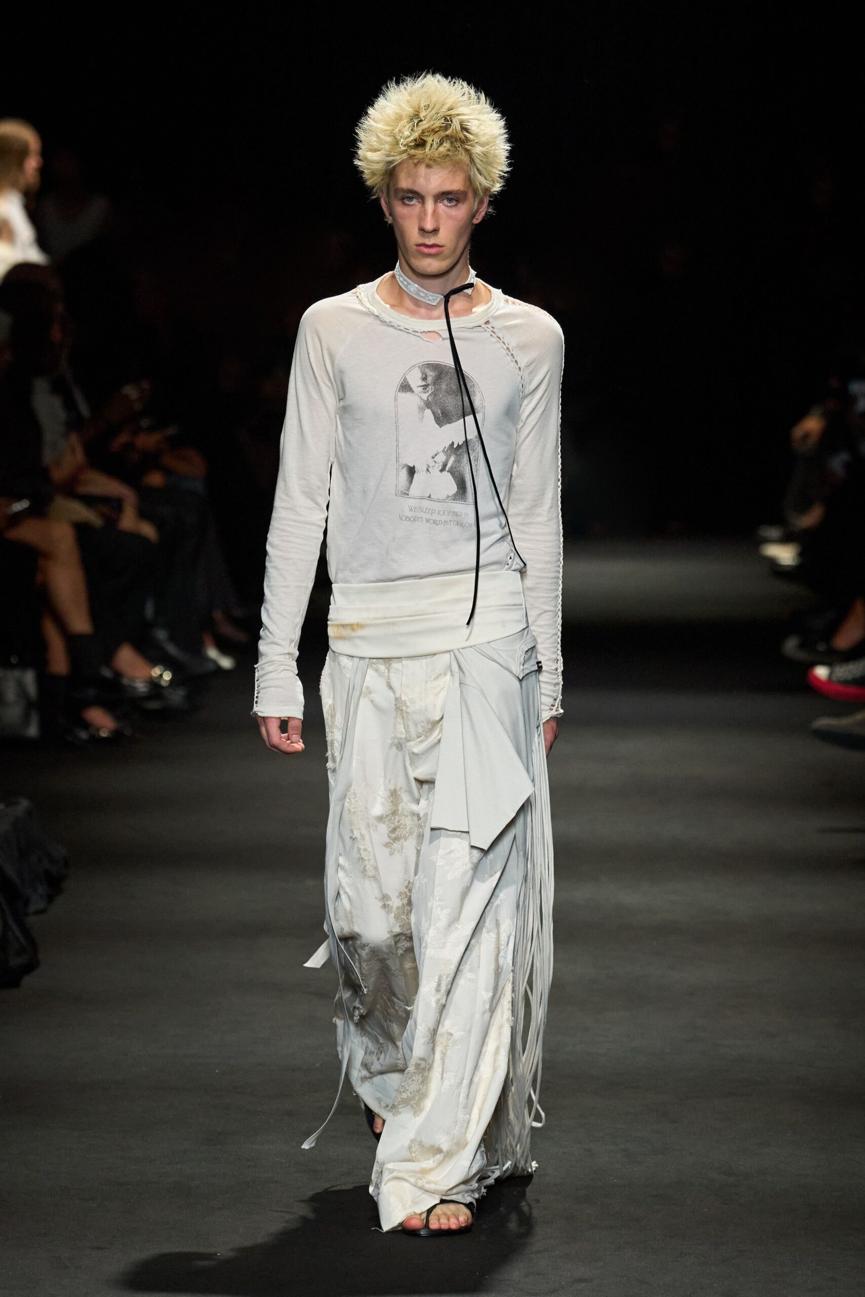 distressed graphic long-sleeve t-shirt