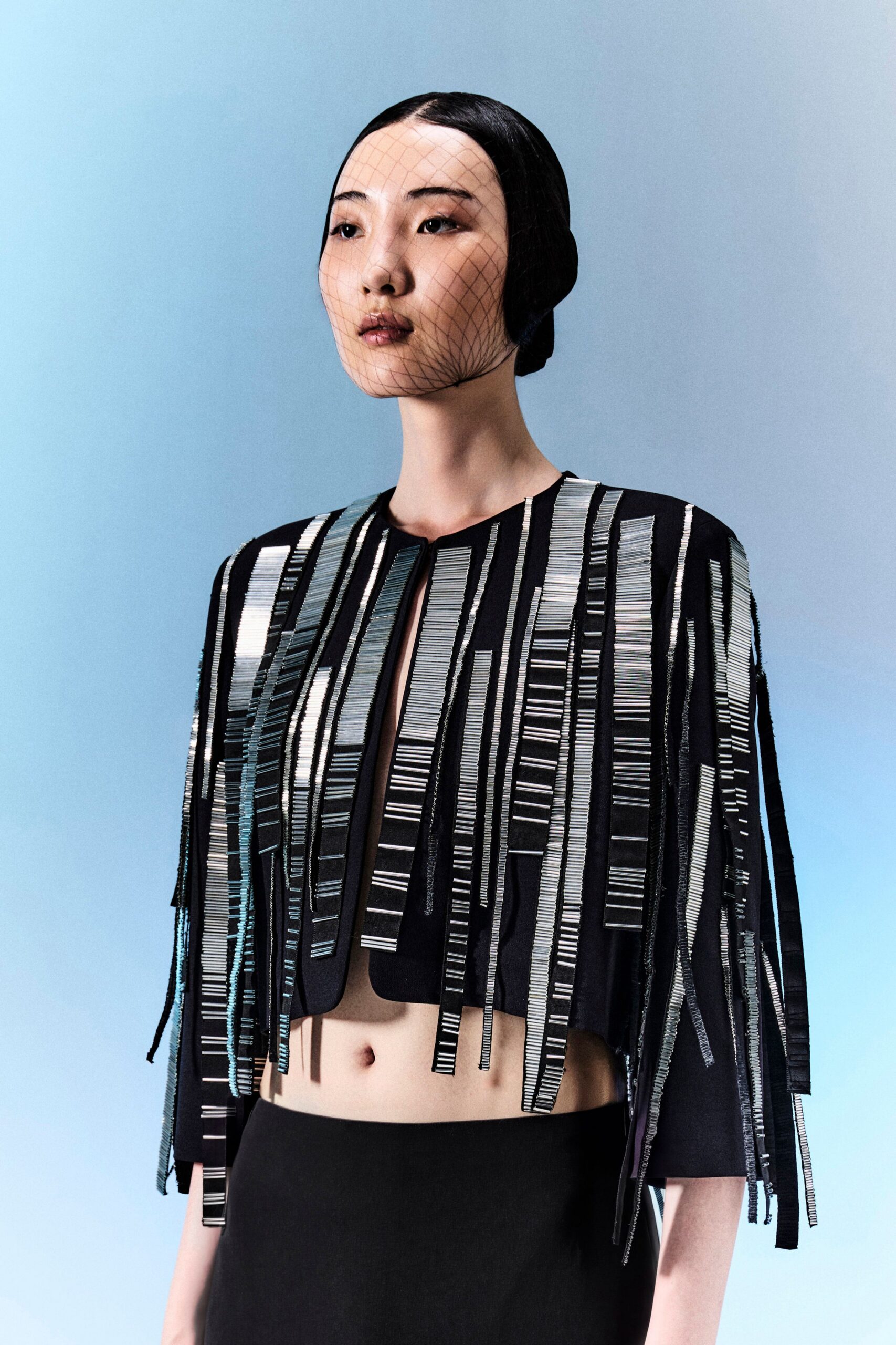 silver fringe cropped jacket