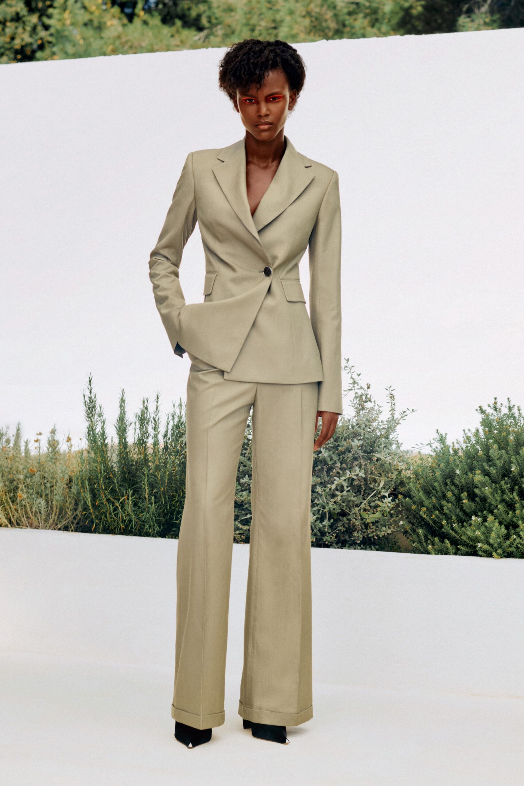 asymmetric peplum tailored blazer