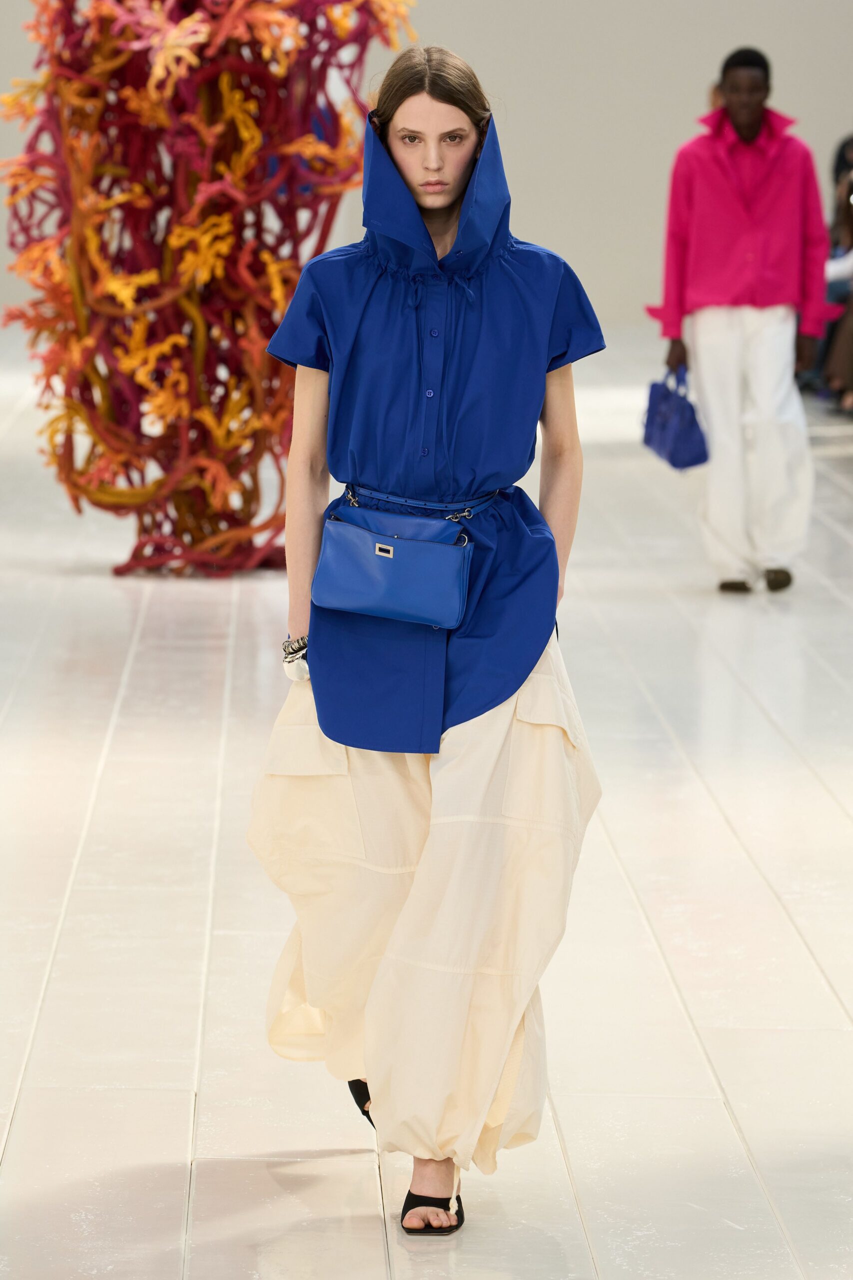 blue hooded tunic shirt