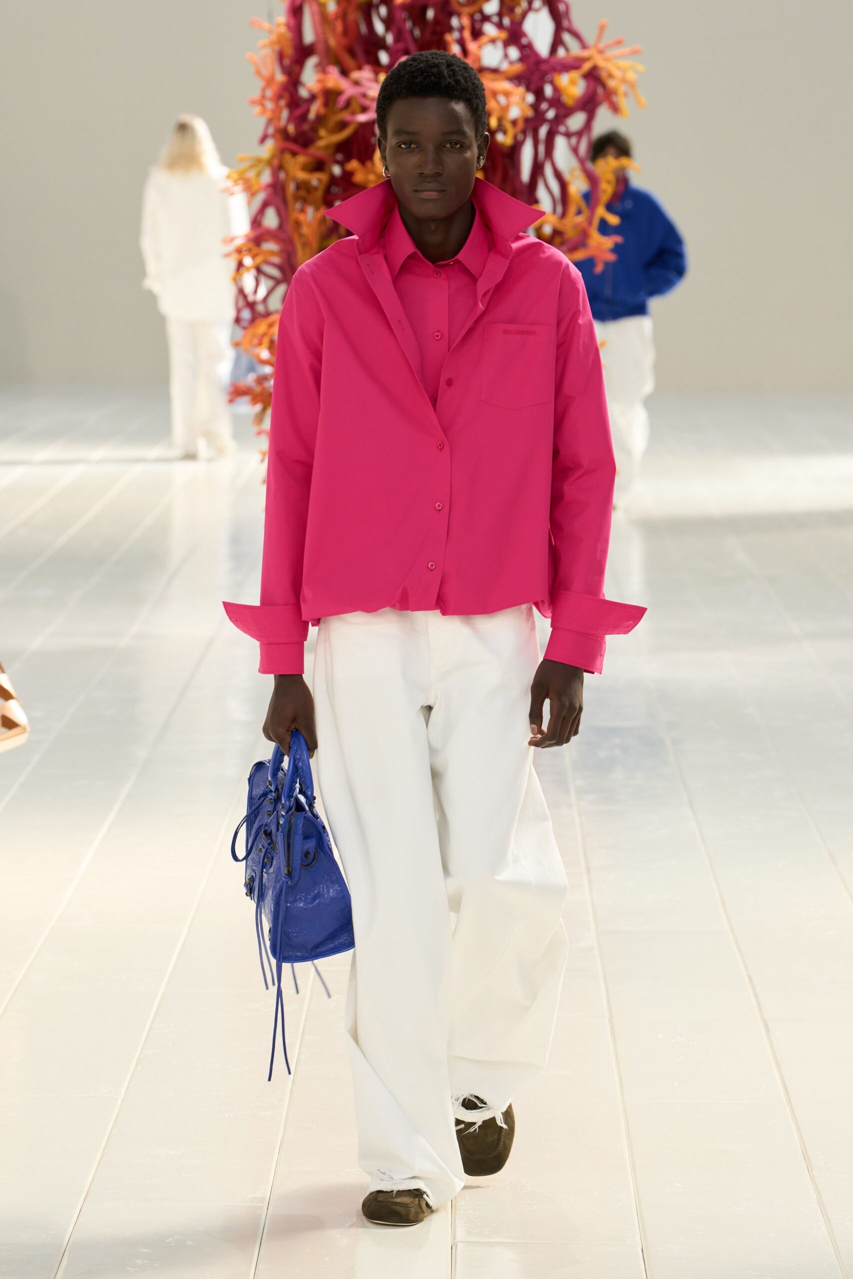 hot pink oversized shirt