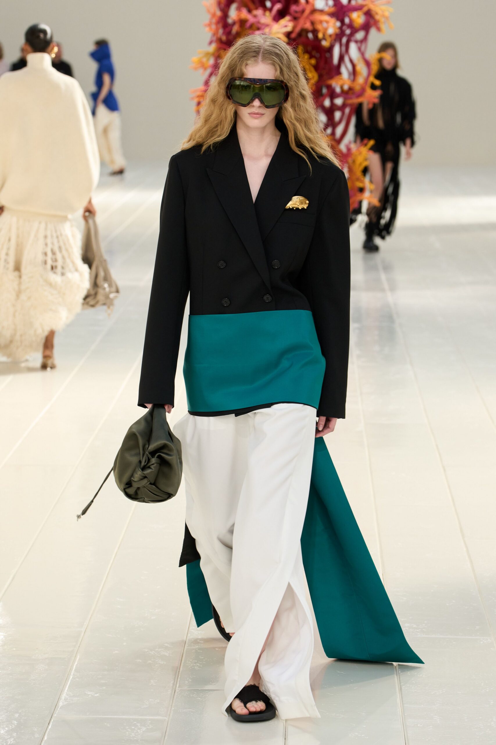 color-block double-breasted blazer