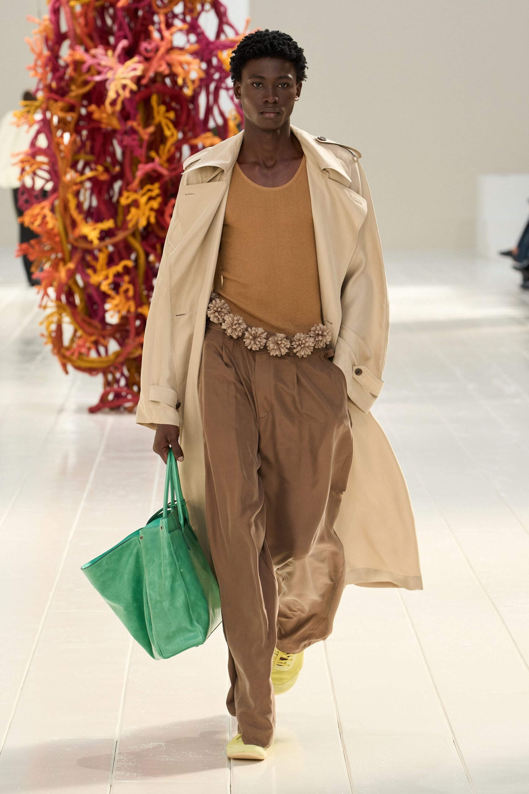 ivory maxi trench coat