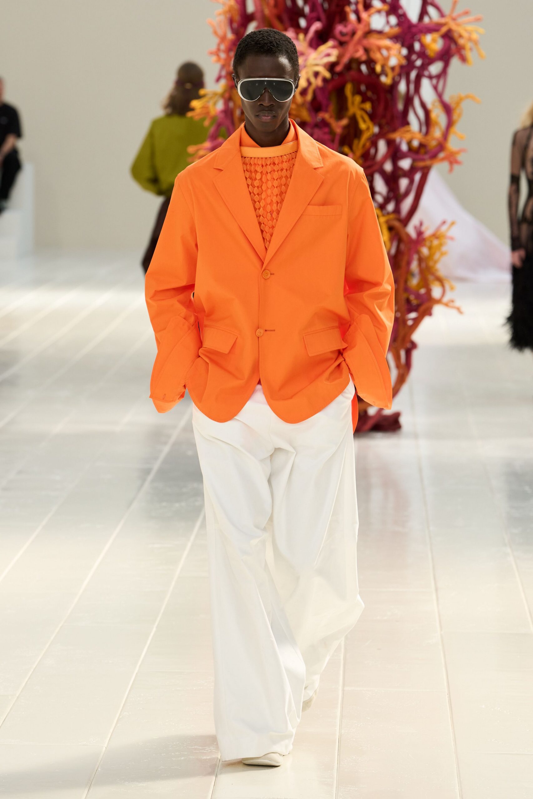 oversized orange blazer