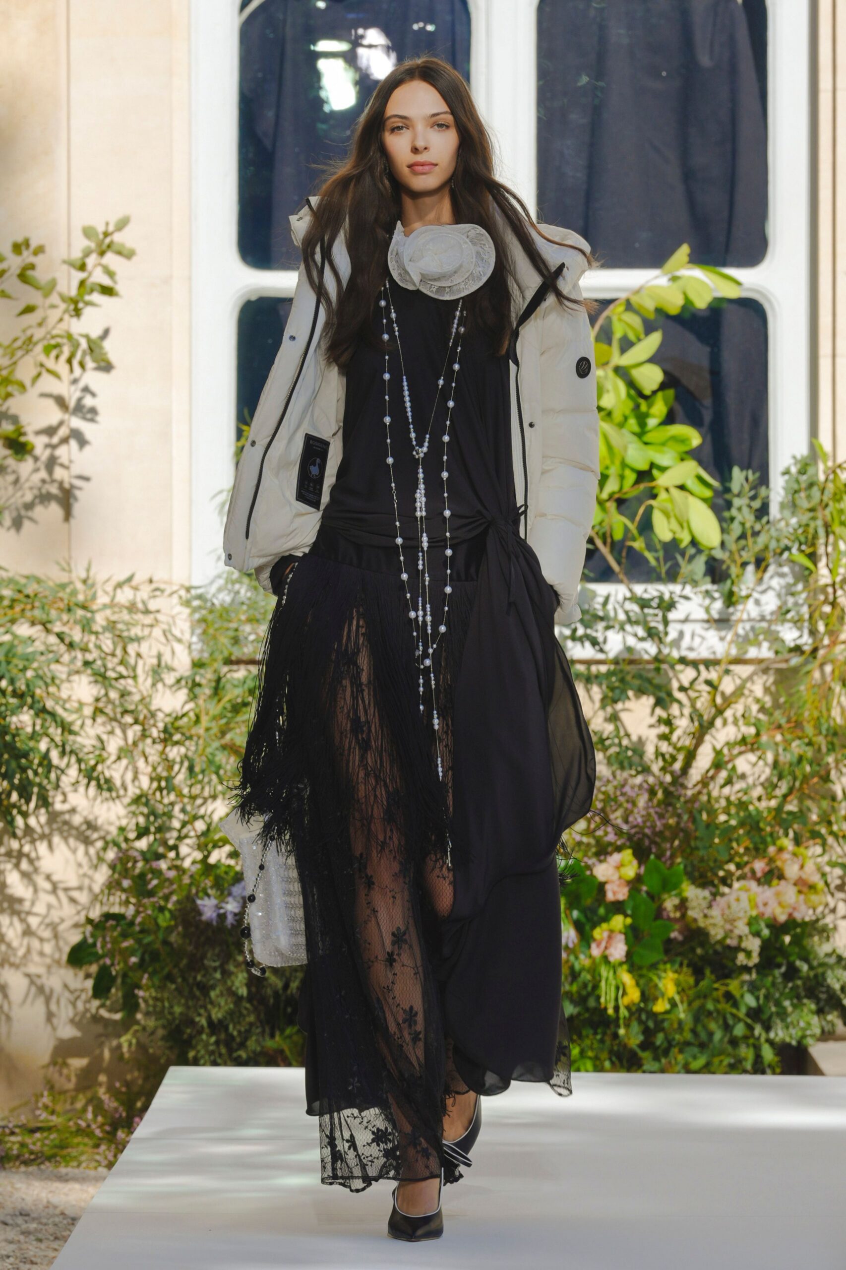black sheer lace maxi dress