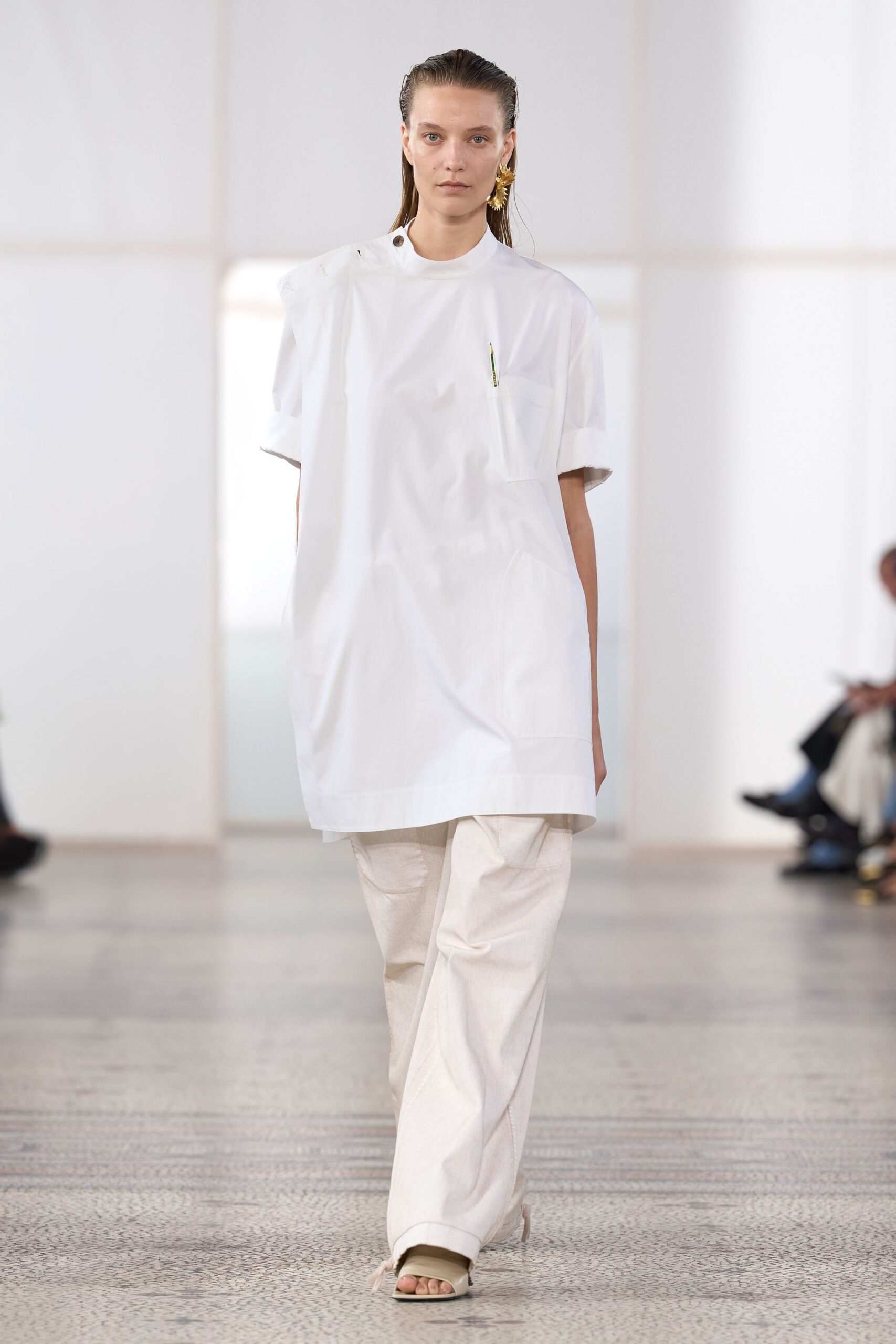 oversized white tunic mini dress