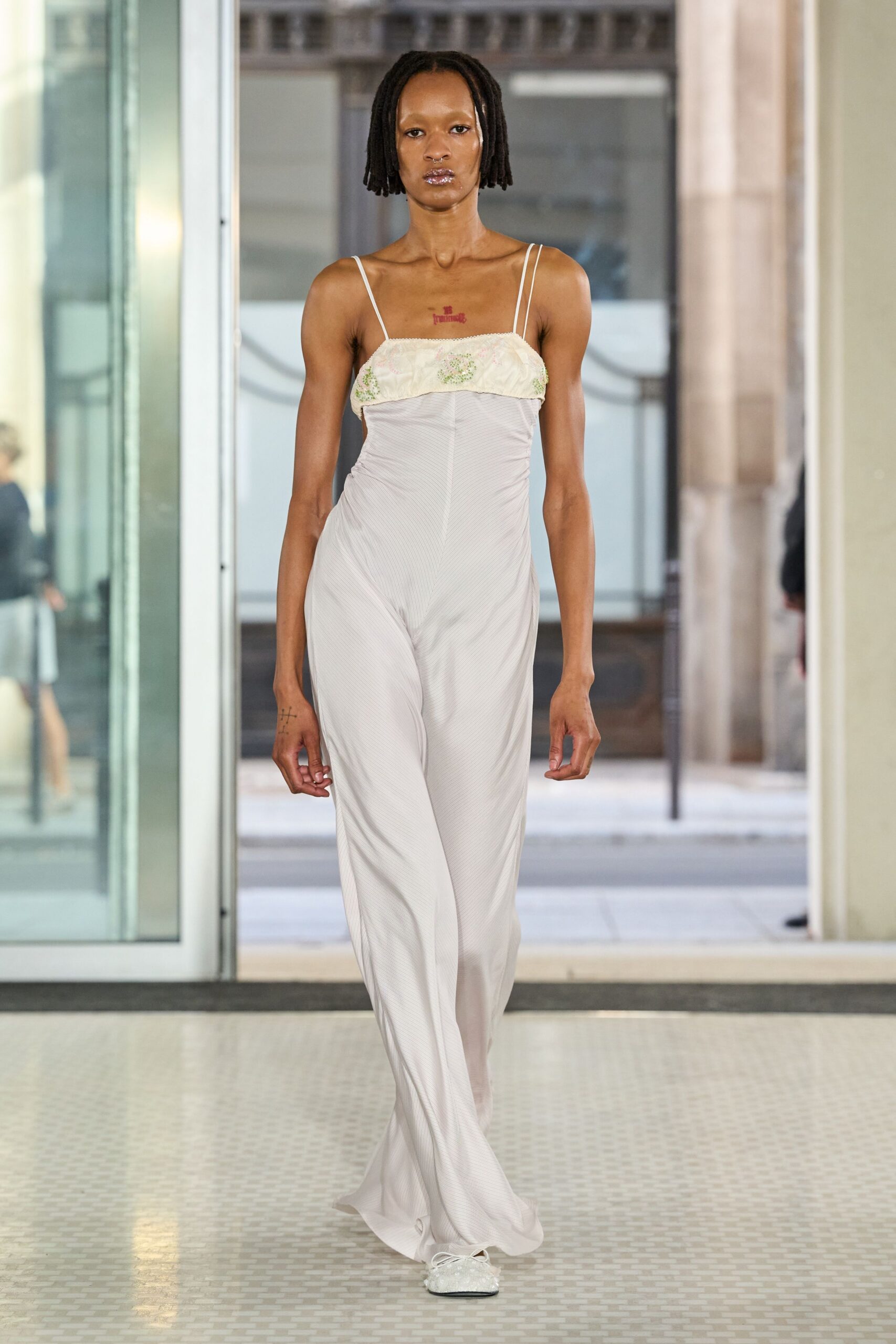 embroidered bust jumpsuit