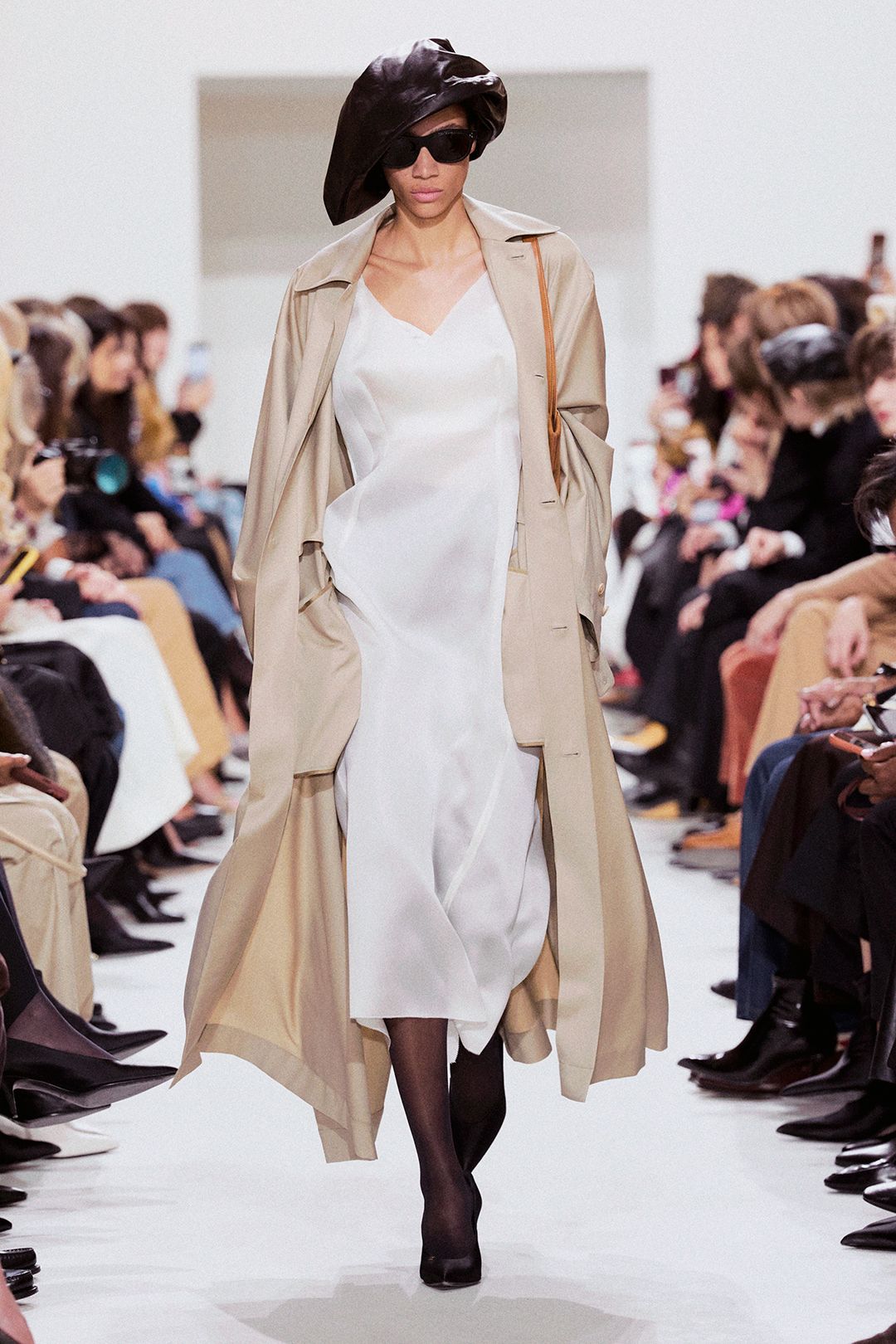 white bias-cut slip dress