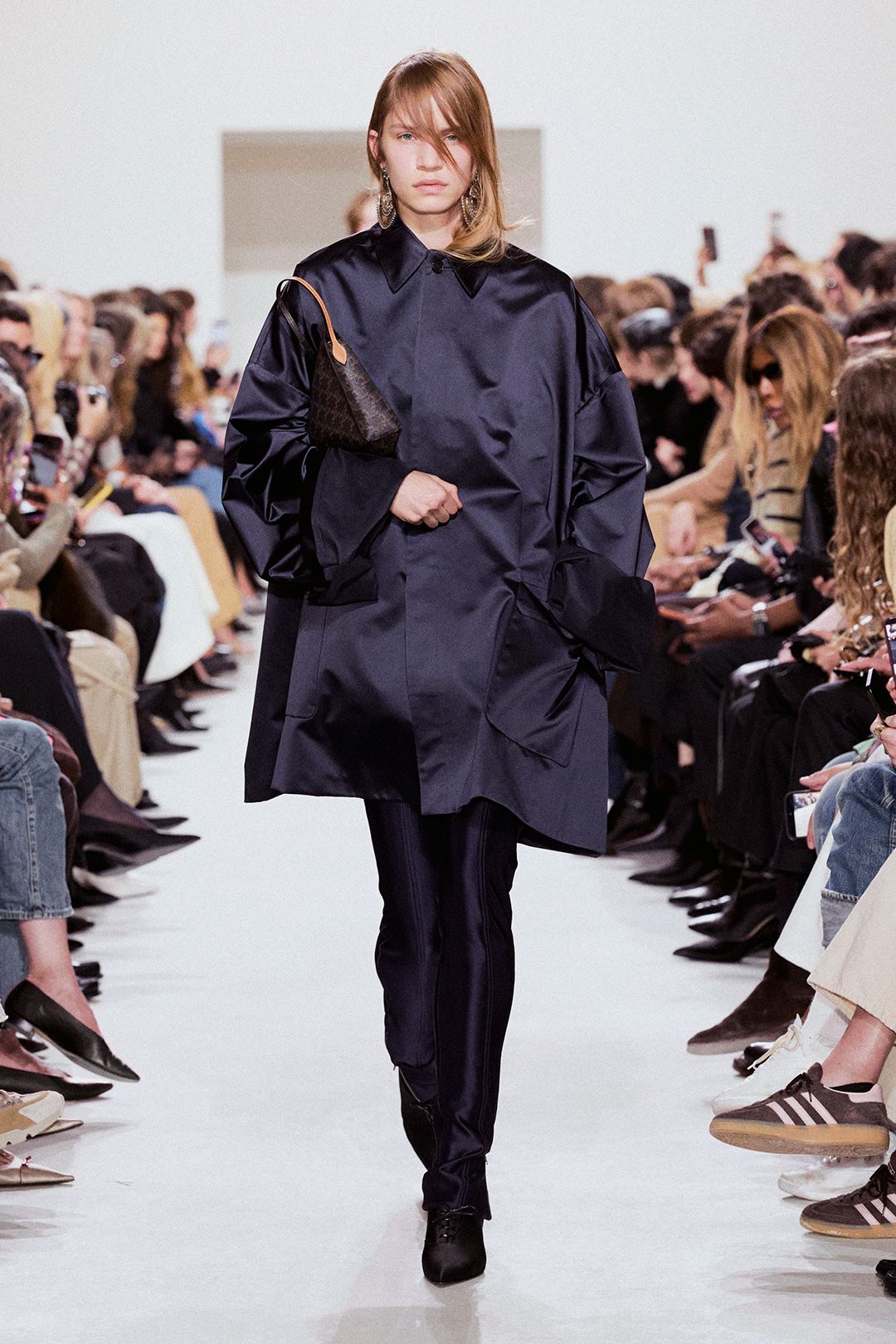 oversized satin tunic shirt