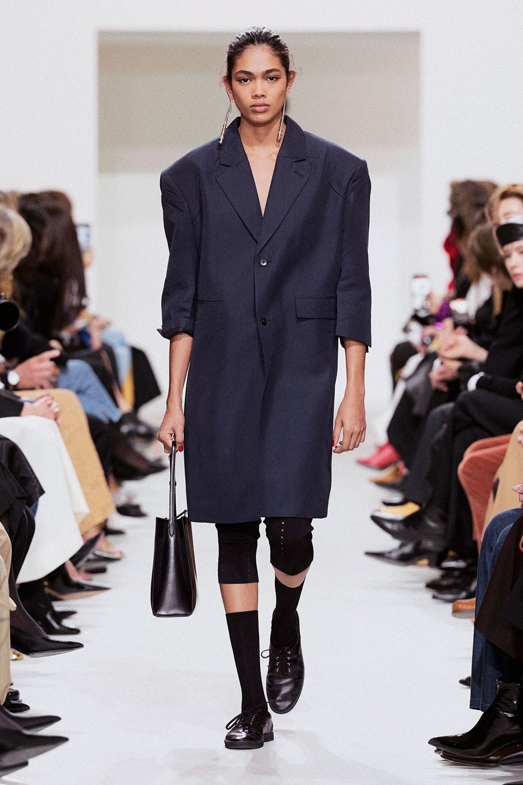 oversized navy coatdress