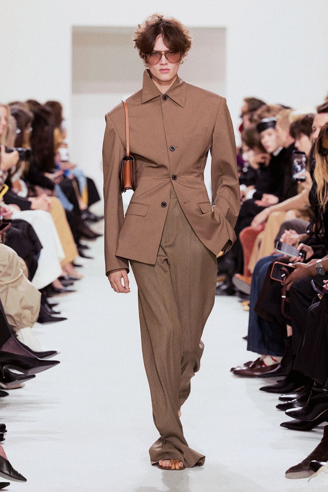 brown leather bag