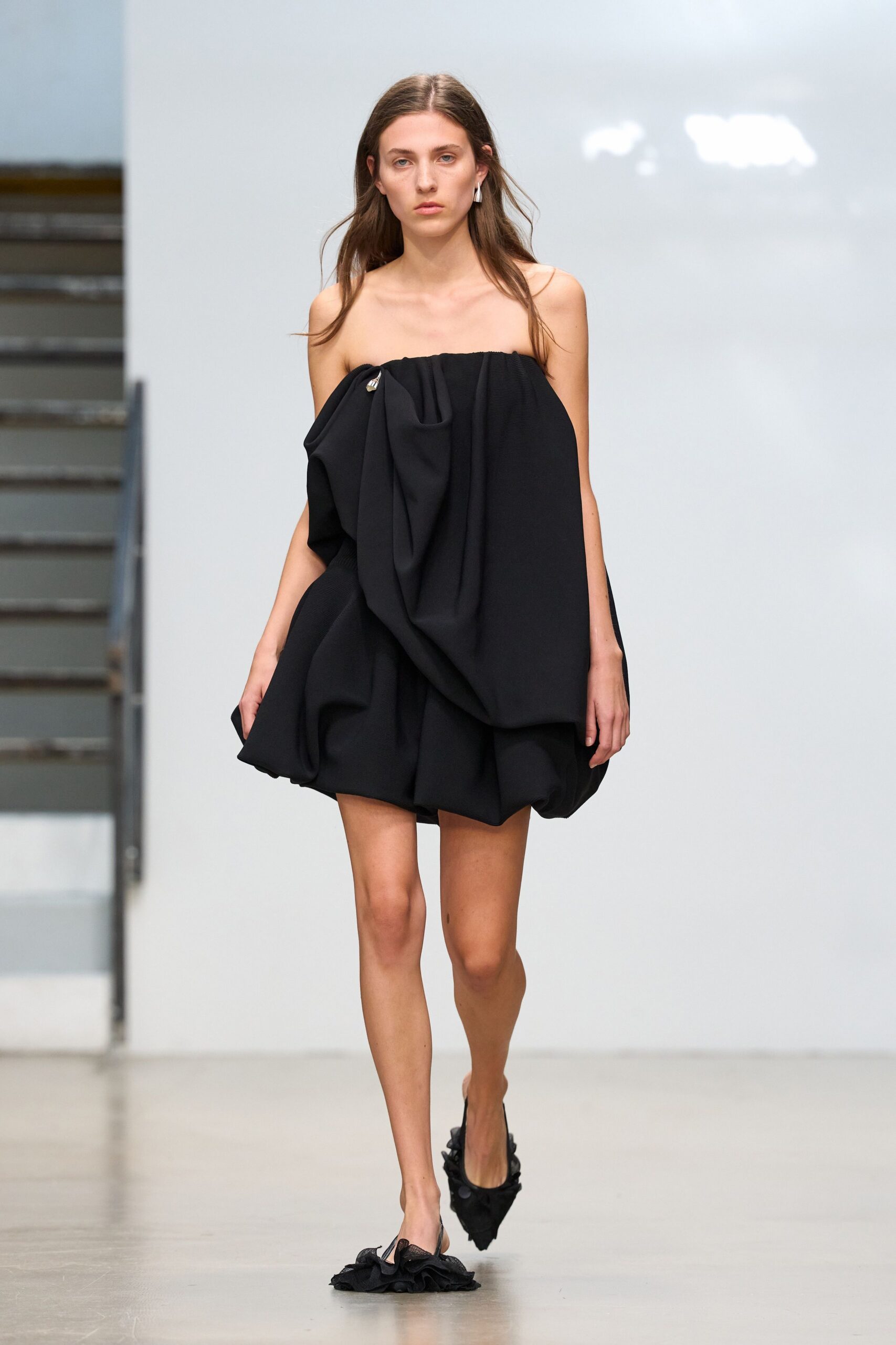 black strapless draped ruched textured mini mini-dress
