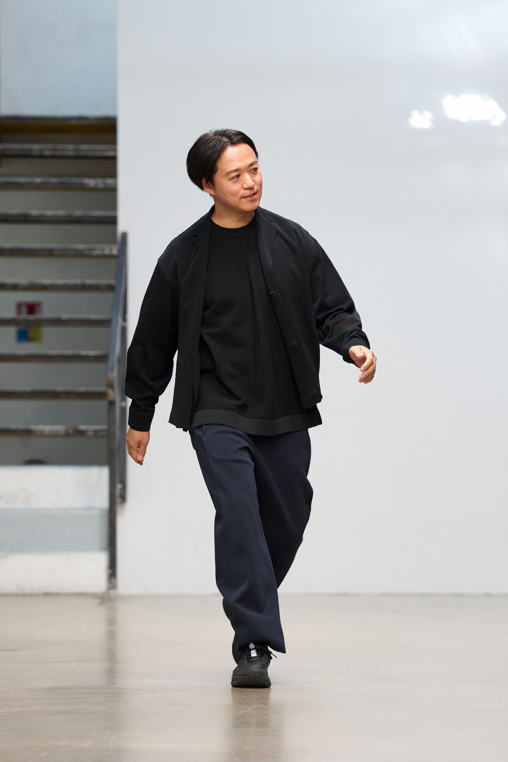 black open-front cropped jacket