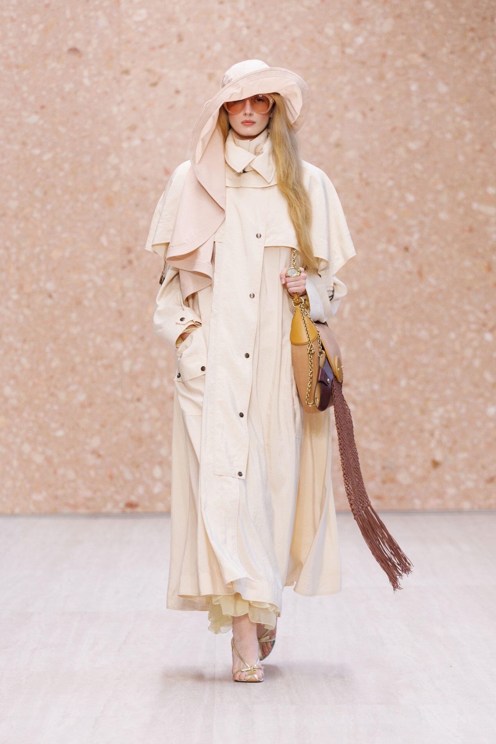ivory chiffon layered draped sheer flowing maxi dress