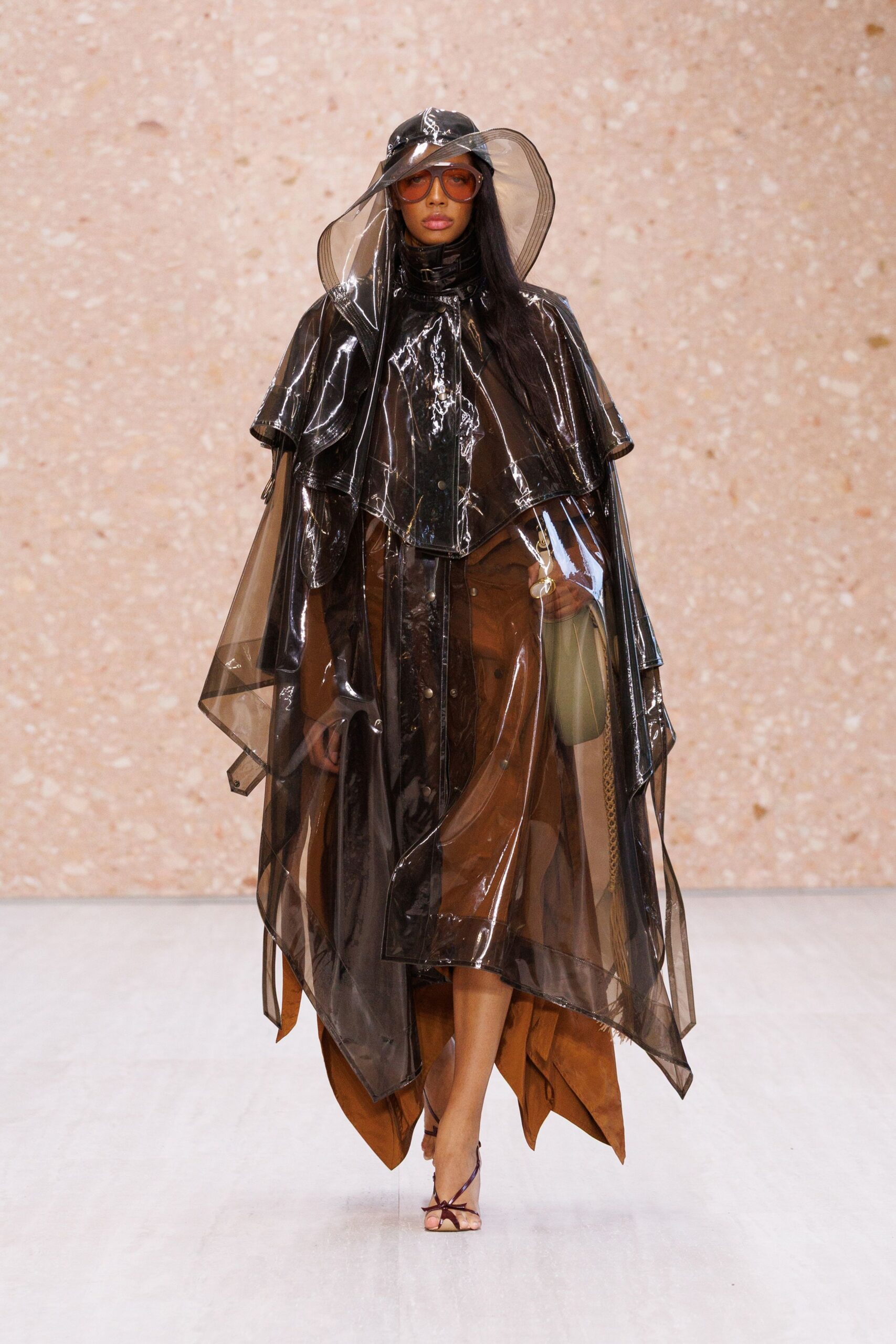 sheer vinyl rain poncho