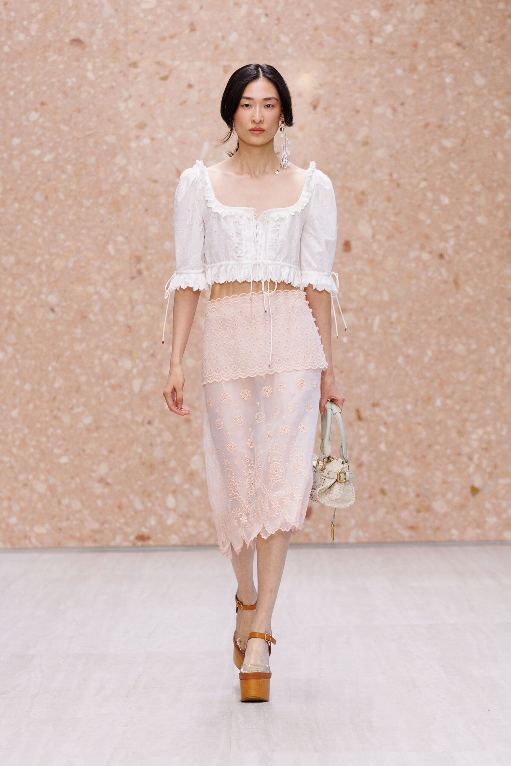 ruffled white peasant blouse